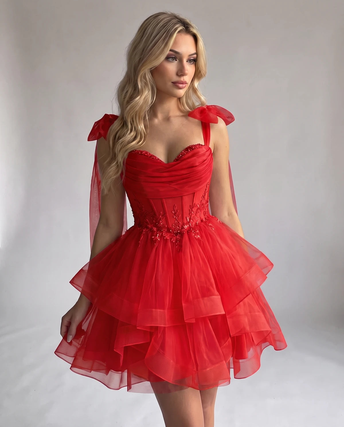 Opaline Mini Dress — Red