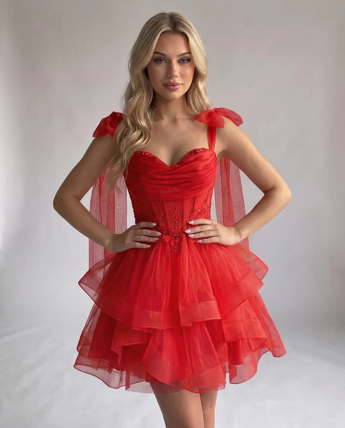 Opaline Mini Dress — Red | SKU: SD-12029-red-2,SD-12029-red-4,SD-12029-red-6,SD-12029-red-8,SD-12029-red-10,SD-12029-red-12,SD-12029-red-14,SD-12029-red-14W,SD-12029-red-16,SD-12029-red-16W,SD-12029-red-18W,SD-12029-red-20W