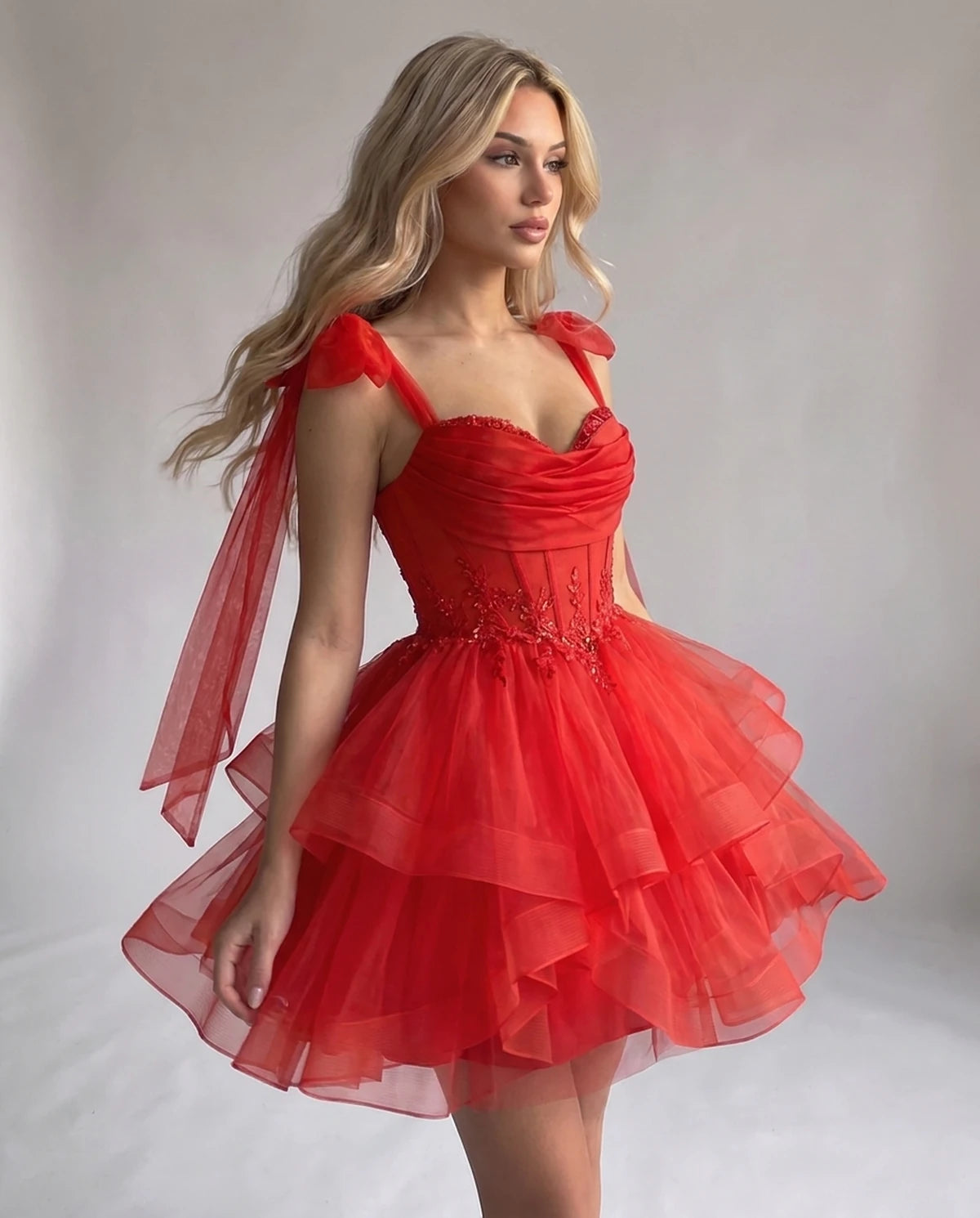 Opaline Mini Dress — Red | SKU: SD-12029-red-2,SD-12029-red-4,SD-12029-red-6,SD-12029-red-8,SD-12029-red-10,SD-12029-red-12,SD-12029-red-14,SD-12029-red-14W,SD-12029-red-16,SD-12029-red-16W,SD-12029-red-18W,SD-12029-red-20W