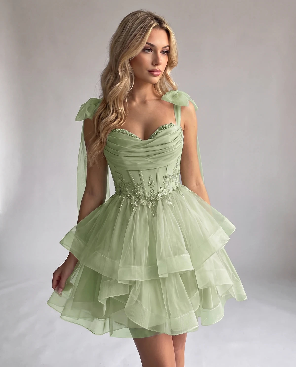 Opaline Mini Dress — Sage Green