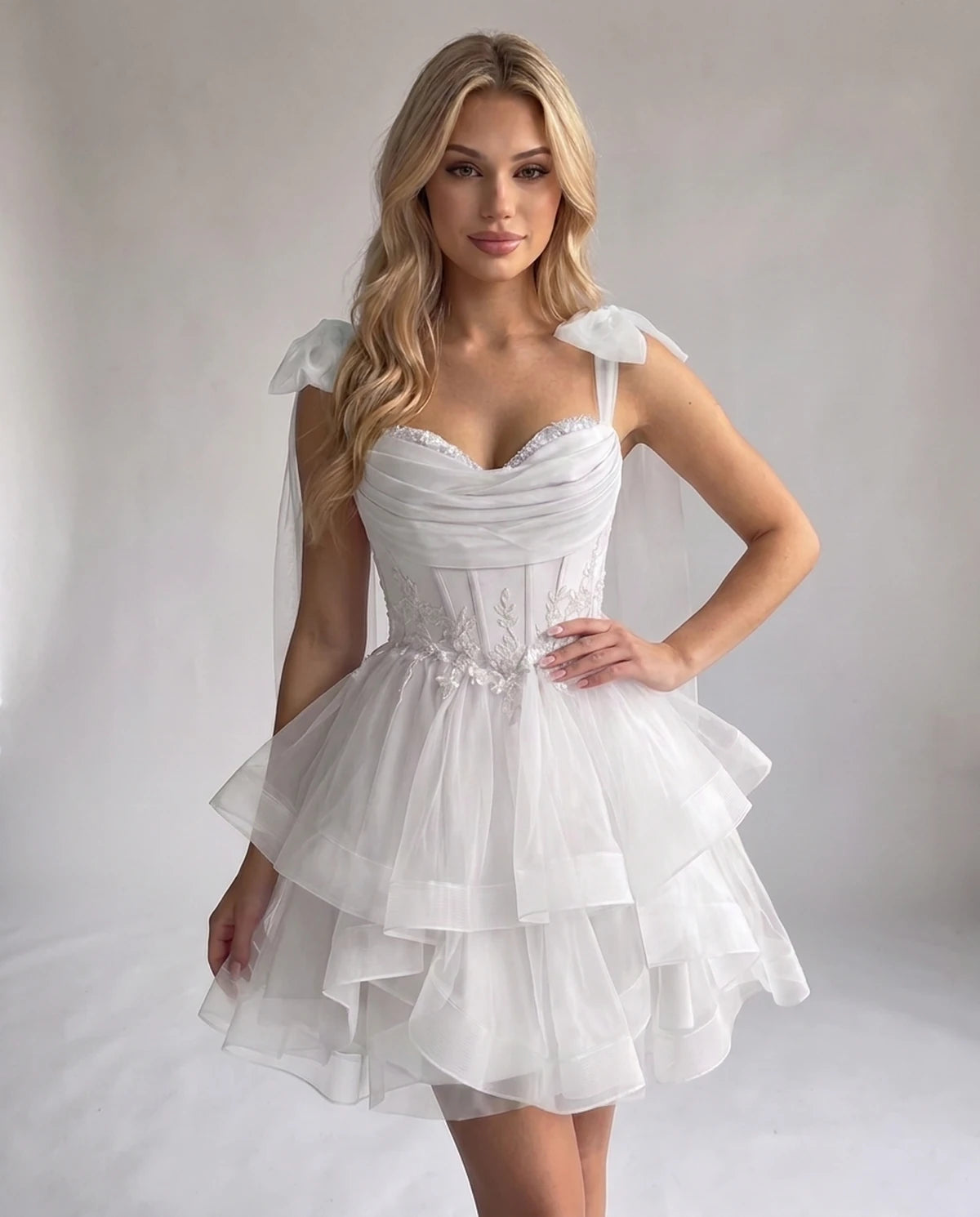 Opaline Mini Dress — White