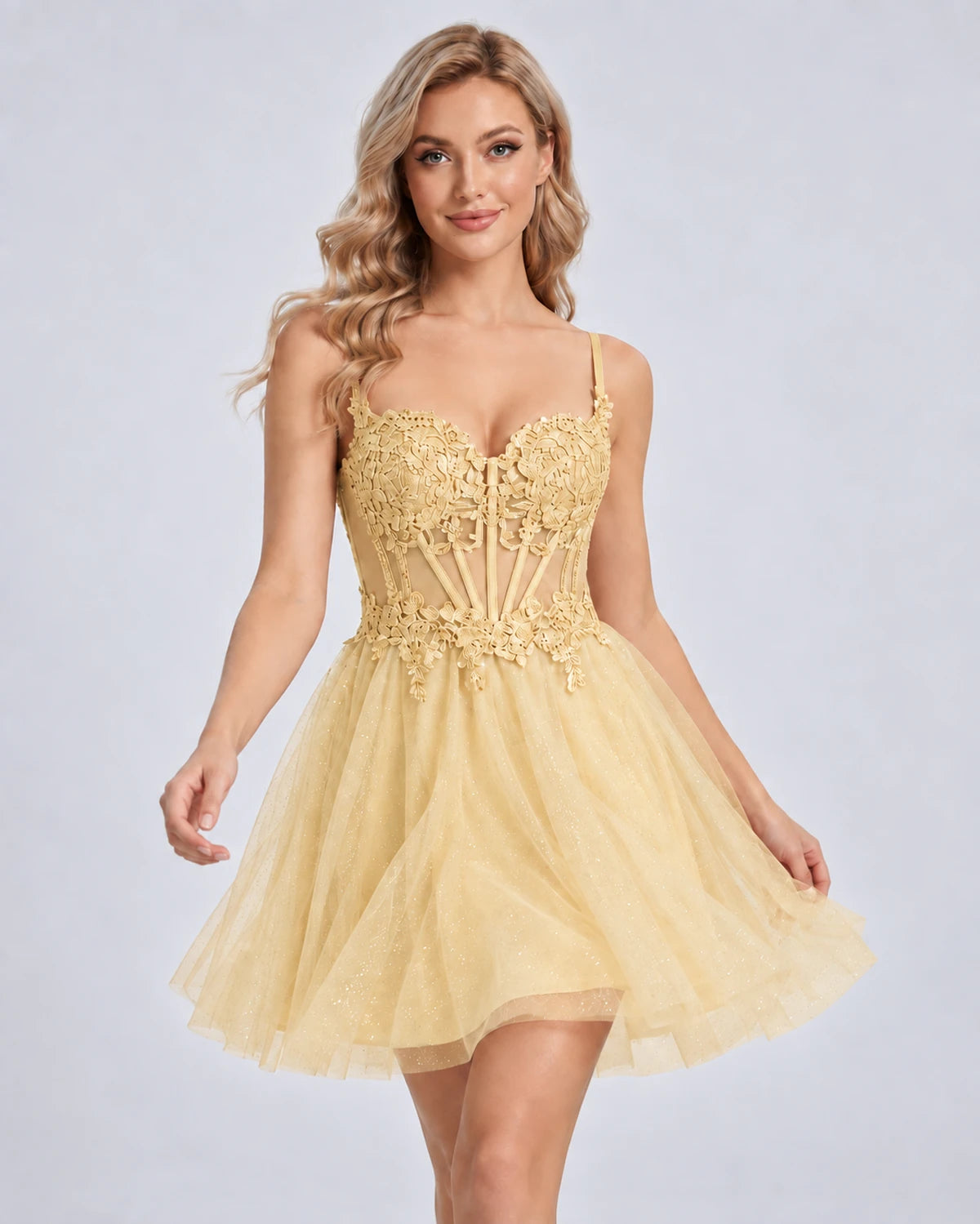 Orchidea Mini Dress — Gold | SKU: SD-72230-gold-2,SD-72230-gold-4,SD-72230-gold-6,SD-72230-gold-8,SD-72230-gold-10,SD-72230-gold-12,SD-72230-gold-14,SD-72230-gold-16,SD-72230-gold-16W,SD-72230-gold-18W,SD-72230-gold-20W,SD-72230-gold-22W