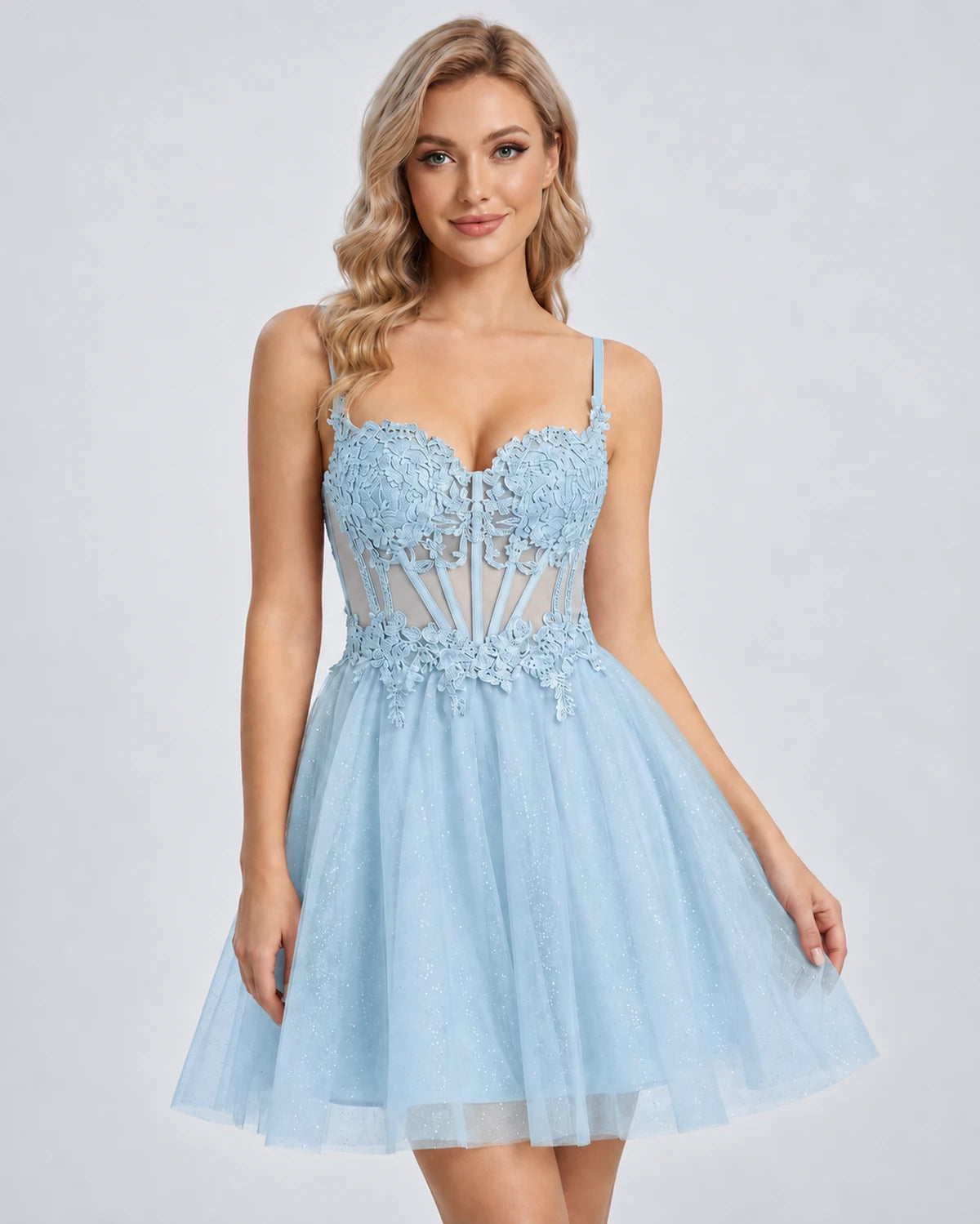 Orchidea Mini Dress — Light Blue