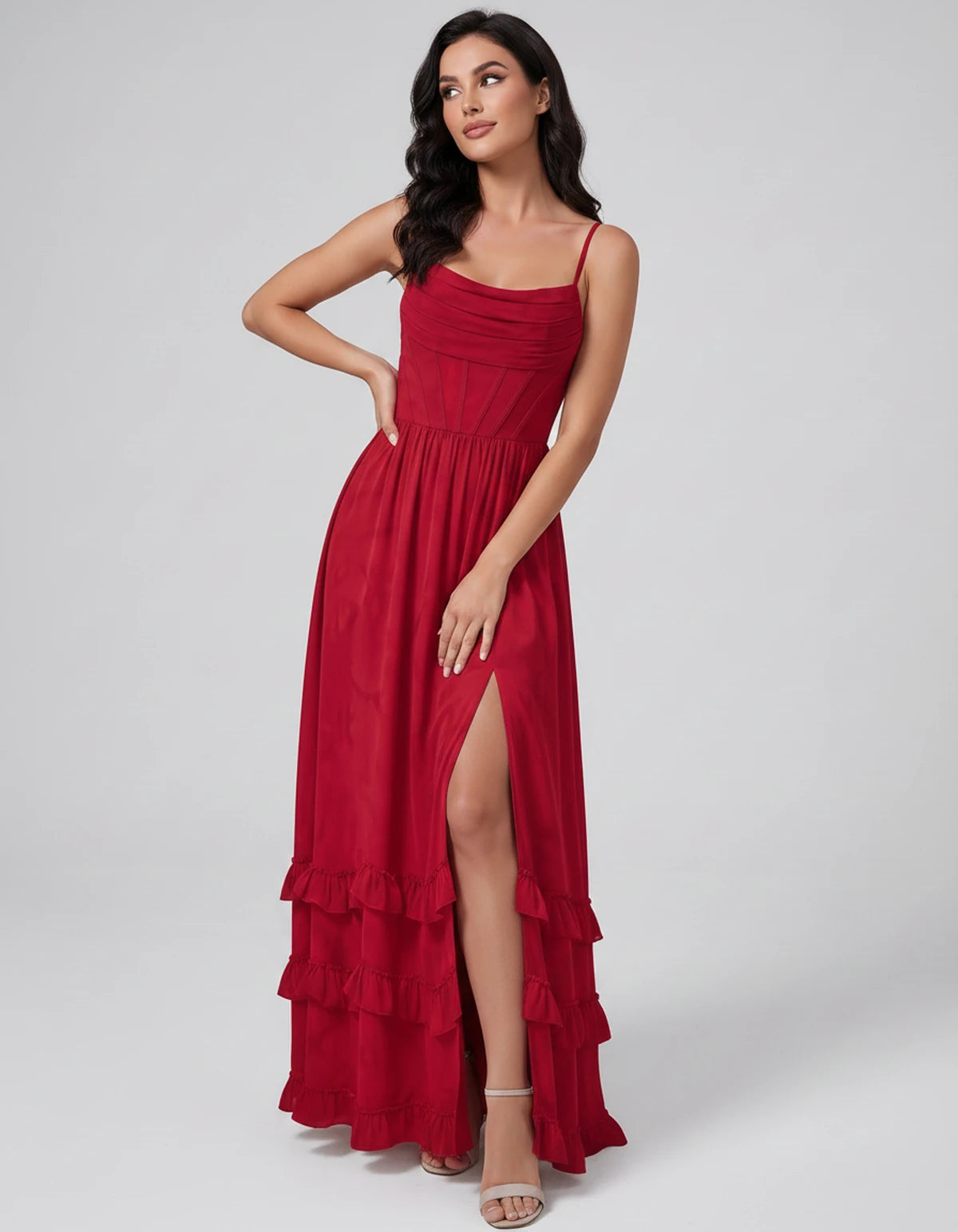 Oriane Maxi Dress — Red | SKU: SD-04920-red-2,SD-04920-red-4,SD-04920-red-6,SD-04920-red-8,SD-04920-red-10,SD-04920-red-12,SD-04920-red-14,SD-04920-red-16,SD-04920-red-16W,SD-04920-red-18W,SD-04920-red-20W