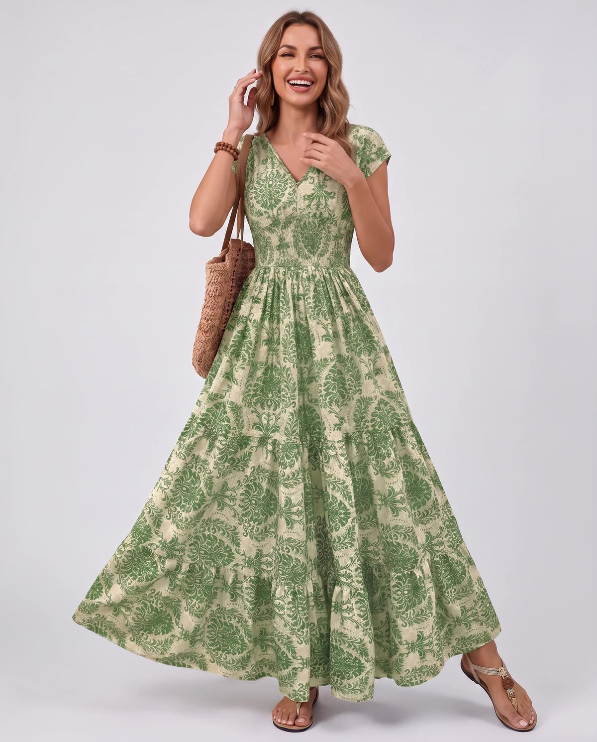 Ostara Maxi Dress — Army Green | SKU: SD-96607-armygreen-XS,SD-96607-armygreen-S,SD-96607-armygreen-M,SD-96607-armygreen-L,SD-96607-armygreen-XL,SD-96607-armygreen-2XL