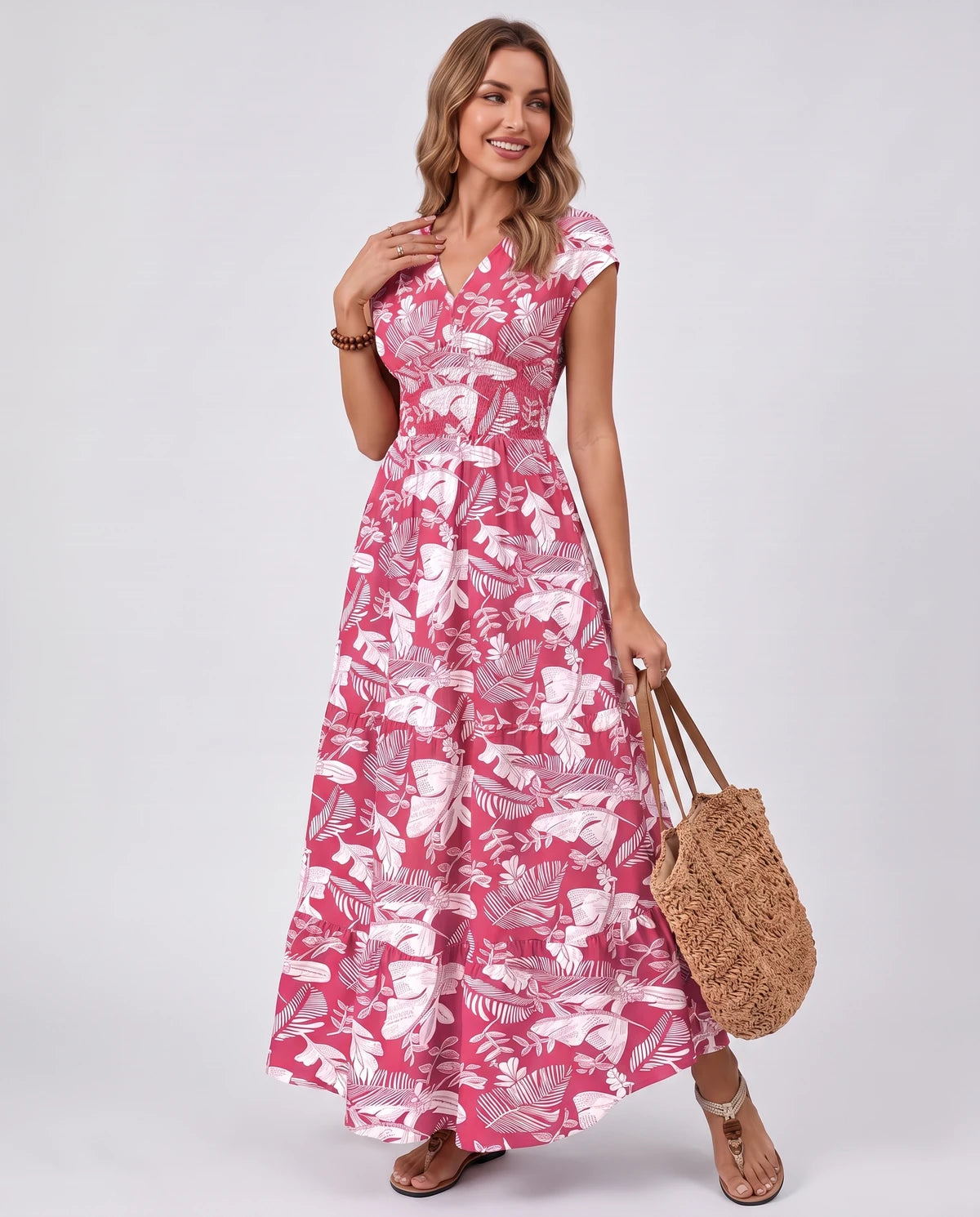 Ostara Maxi Dress — Pink | SKU: SD-96607-pink-XS,SD-96607-pink-S,SD-96607-pink-M,SD-96607-pink-L,SD-96607-pink-XL,SD-96607-pink-2XL