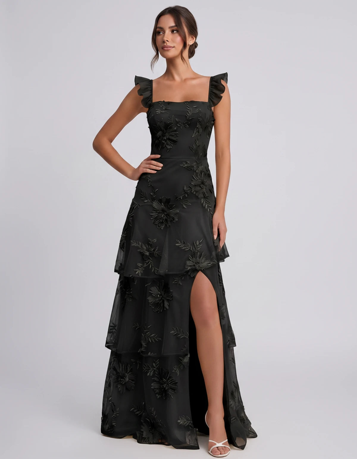 Palermo Maxi Dress — Black | SKU: SD-68801-black-2,SD-68801-black-4,SD-68801-black-6,SD-68801-black-8,SD-68801-black-10,SD-68801-black-12,SD-68801-black-14,SD-68801-black-16,SD-68801-black-16 Plus,SD-68801-black-20 Plus,SD-68801-black-20W,SD-68801-black-22W