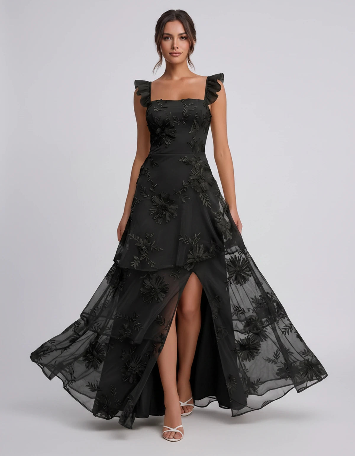 Palermo Maxi Dress — Black | SKU: SD-68801-black-2,SD-68801-black-4,SD-68801-black-6,SD-68801-black-8,SD-68801-black-10,SD-68801-black-12,SD-68801-black-14,SD-68801-black-16,SD-68801-black-16 Plus,SD-68801-black-20 Plus,SD-68801-black-20W,SD-68801-black-22W