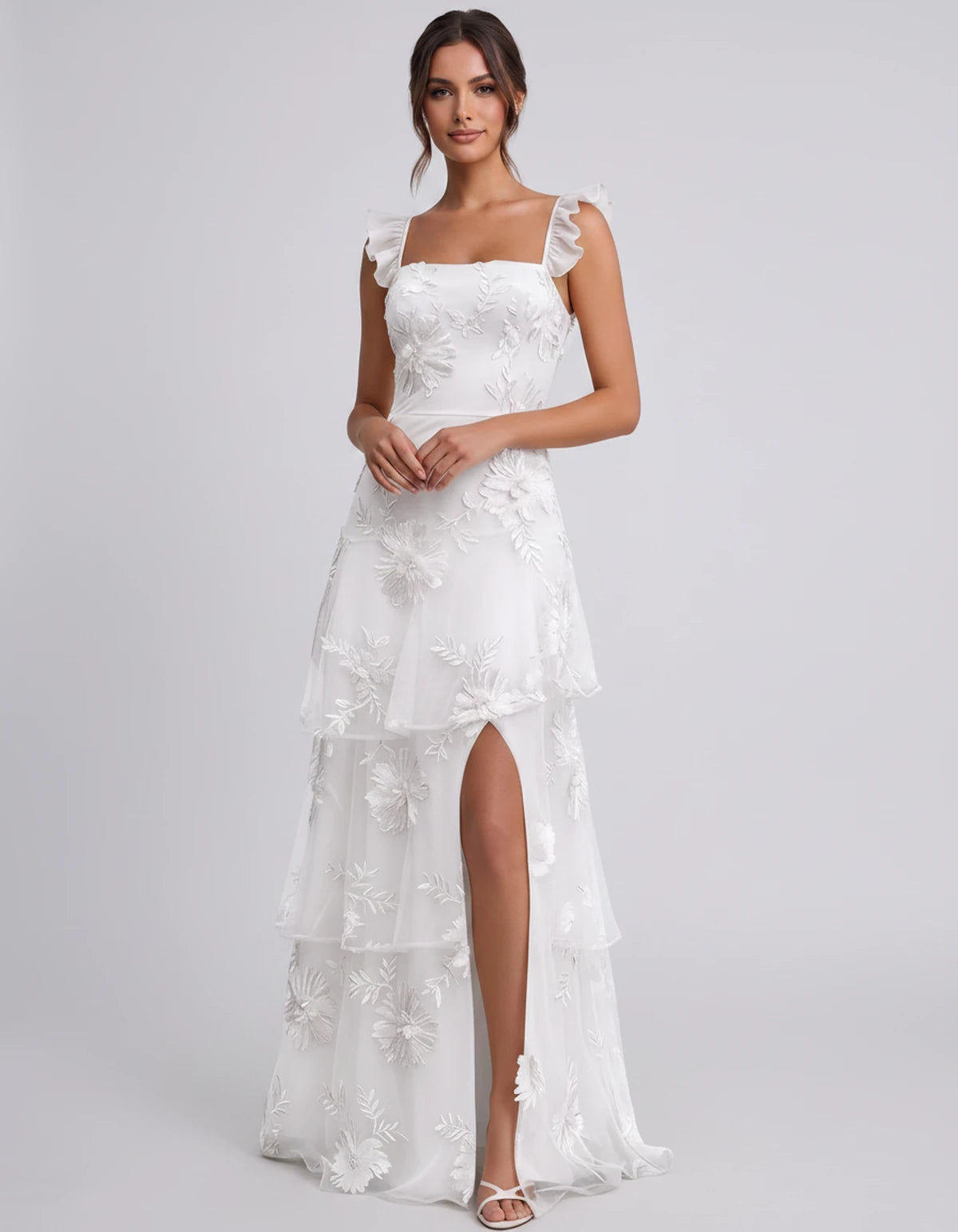 Palermo Maxi Dress — White | SKU: SD-68801-white-2,SD-68801-white-4,SD-68801-white-6,SD-68801-white-8,SD-68801-white-10,SD-68801-white-12,SD-68801-white-14,SD-68801-white-16,SD-68801-white-16 Plus,SD-68801-white-20 Plus,SD-68801-white-20W,SD-68801-white-22W