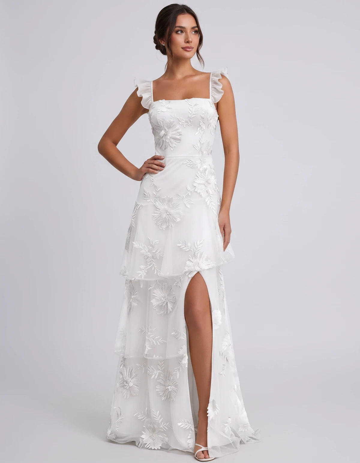 Palermo Maxi Dress — White | SKU: SD-68801-white-2,SD-68801-white-4,SD-68801-white-6,SD-68801-white-8,SD-68801-white-10,SD-68801-white-12,SD-68801-white-14,SD-68801-white-16,SD-68801-white-16 Plus,SD-68801-white-20 Plus,SD-68801-white-20W,SD-68801-white-22W
