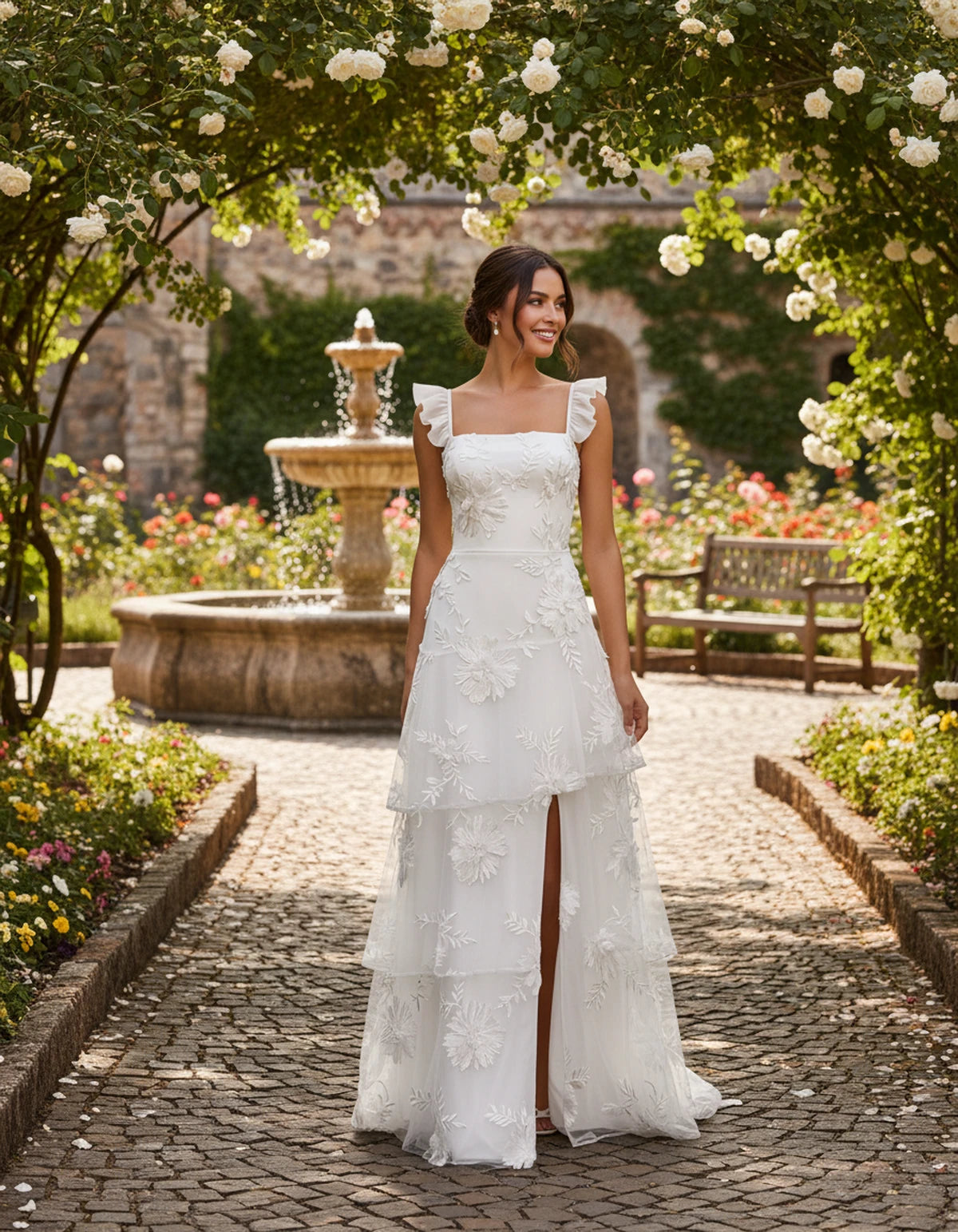 Palermo Maxi Dress — White | SKU: SD-68801-white-2,SD-68801-white-4,SD-68801-white-6,SD-68801-white-8,SD-68801-white-10,SD-68801-white-12,SD-68801-white-14,SD-68801-white-16,SD-68801-white-16 Plus,SD-68801-white-20 Plus,SD-68801-white-20W,SD-68801-white-22W