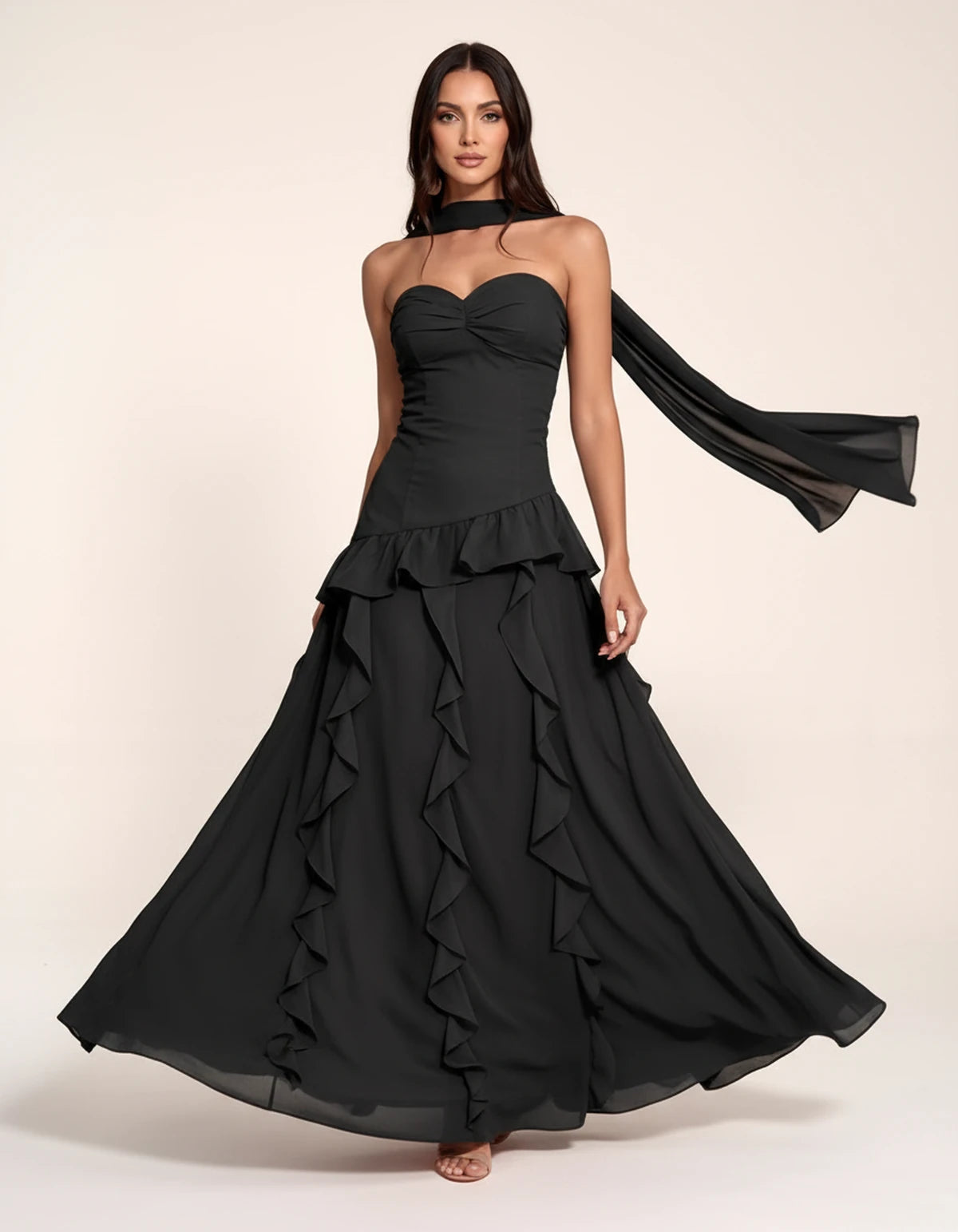 Parthenia Maxi Dress — Black | SKU: SD-69572-black-XS,SD-69572-black-S,SD-69572-black-M,SD-69572-black-L,SD-69572-black-XL,SD-69572-black-2XL