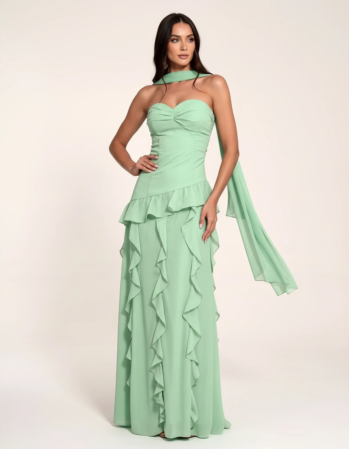 Parthenia Maxi Dress — Mint Green | SKU: SD-69572-mintgreen-XS,SD-69572-mintgreen-S,SD-69572-mintgreen-M,SD-69572-mintgreen-L,SD-69572-mintgreen-XL,SD-69572-mintgreen-2XL