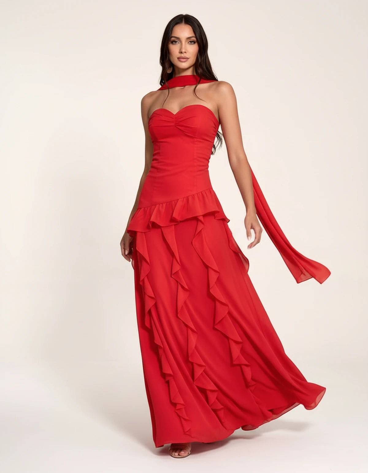 Parthenia Maxi Dress — Red | SKU: SD-69572-red-XS,SD-69572-red-S,SD-69572-red-M,SD-69572-red-L,SD-69572-red-XL,SD-69572-red-2XL