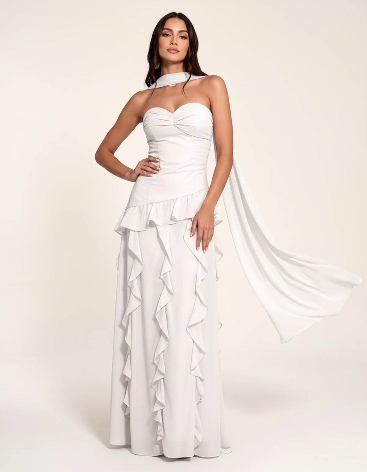 Parthenia Maxi Dress — White | SKU: SD-69572-white-XS,SD-69572-white-S,SD-69572-white-M,SD-69572-white-L,SD-69572-white-XL,SD-69572-white-2XL