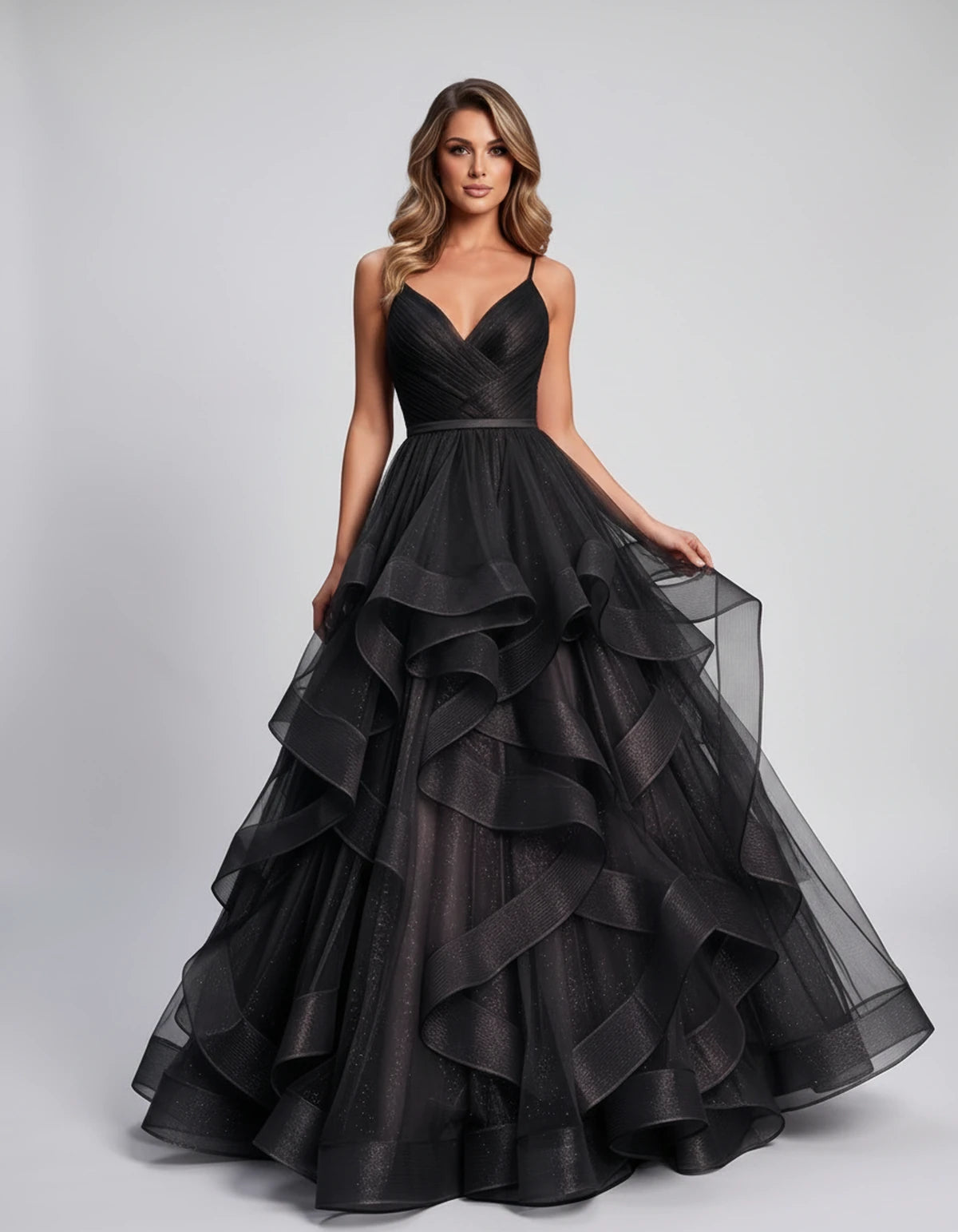 Pastorale Maxi Dress — Black | SKU: SD-72195-black-XS,SD-72195-black-S,SD-72195-black-M,SD-72195-black-L,SD-72195-black-XL,SD-72195-black-2XL