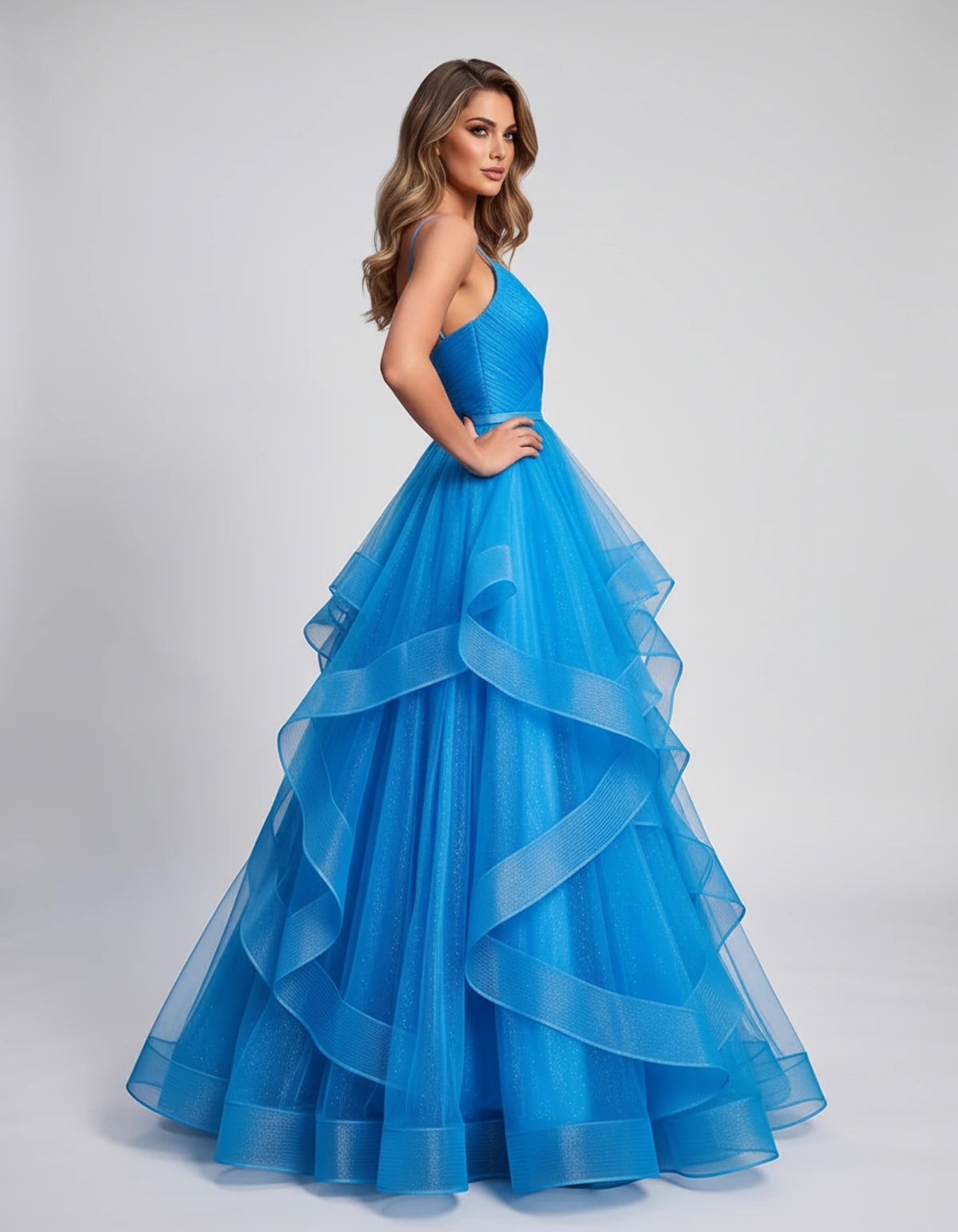 Pastorale Maxi Dress — Blue | SKU: SD-72195-blue-XS,SD-72195-blue-S,SD-72195-blue-M,SD-72195-blue-L,SD-72195-blue-XL,SD-72195-blue-2XL
