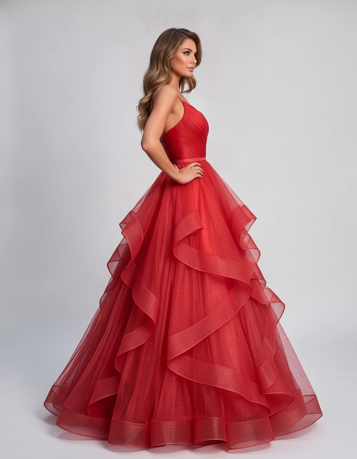 Pastorale Maxi Dress — Red | SKU: SD-72195-red-XS,SD-72195-red-S,SD-72195-red-M,SD-72195-red-L,SD-72195-red-XL,SD-72195-red-2XL