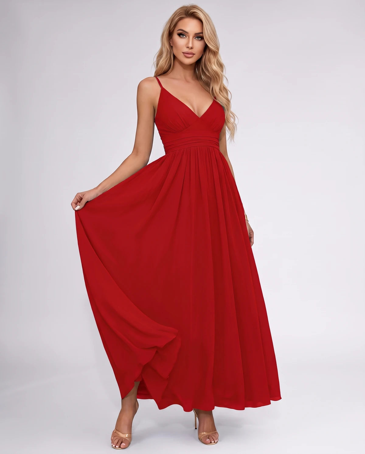 Pavlina Maxi Dress — Red