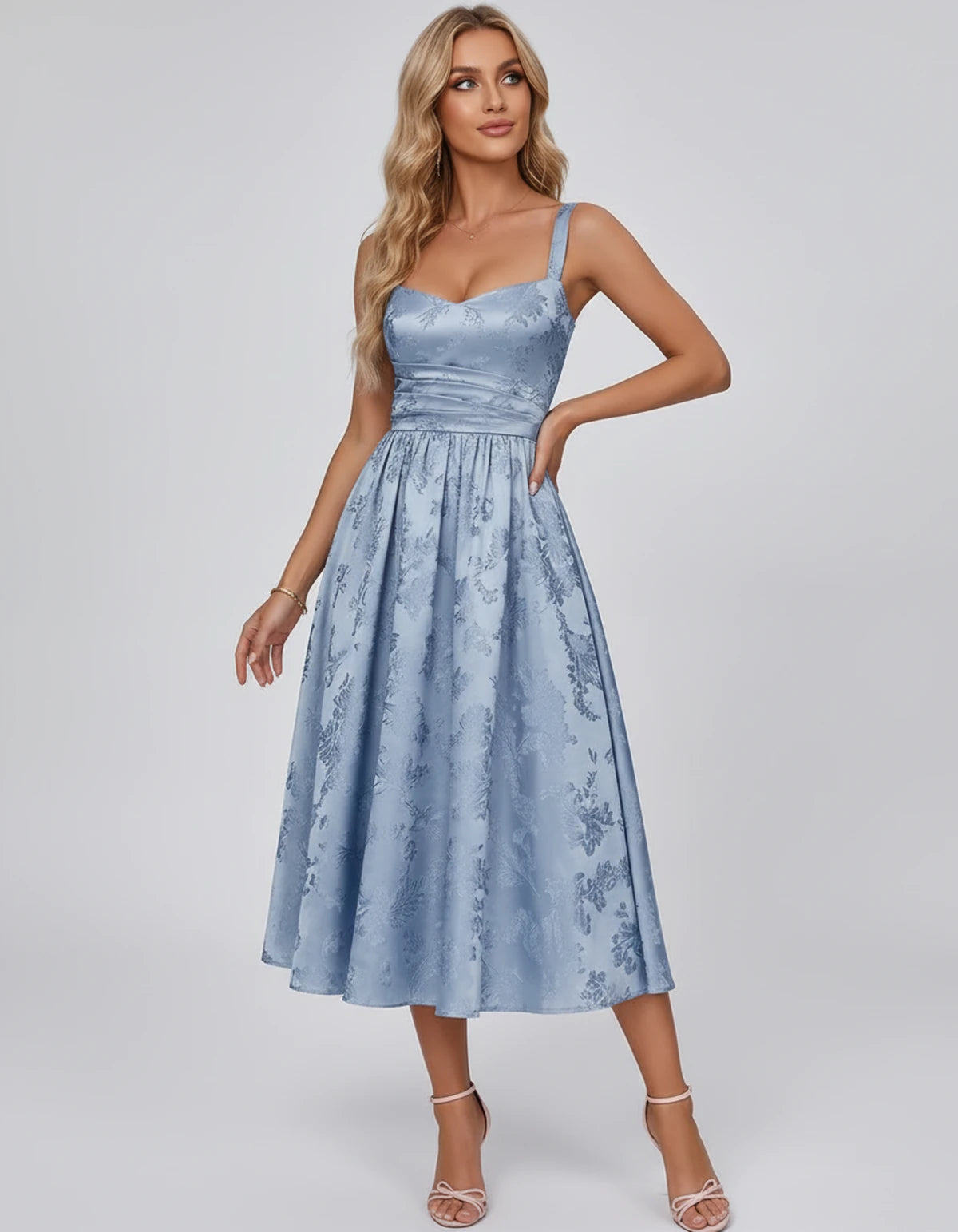 Pervenche Midi Dresses — Dusty Blue | SKU: SD-57377-dustyblue-2,SD-57377-dustyblue-4,SD-57377-dustyblue-6,SD-57377-dustyblue-8,SD-57377-dustyblue-10,SD-57377-dustyblue-12,SD-57377-dustyblue-14,SD-57377-dustyblue-16,SD-57377-dustyblue-16W,SD-57377-dustyblue-18W,SD-57377-dustyblue-20W,SD-57377-dustyblue-22W