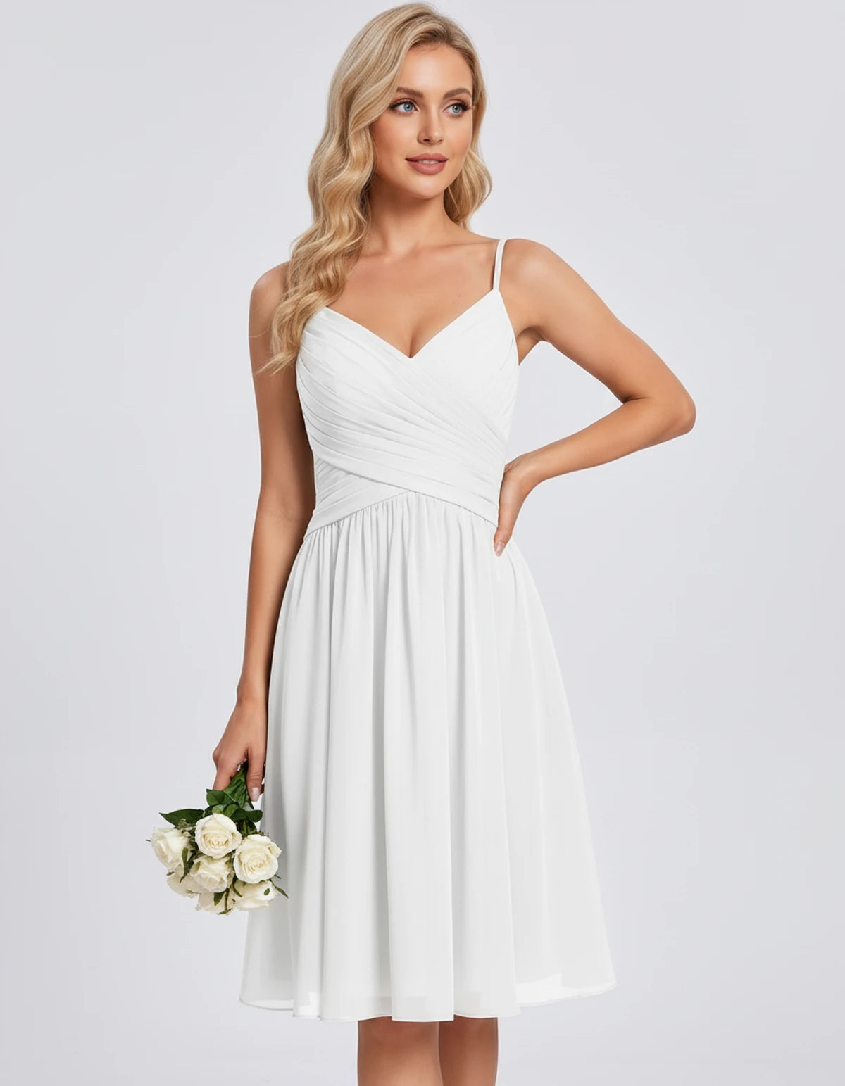Petronella Mini Dress — White | SKU: SD-24392-white-2,SD-24392-white-4,SD-24392-white-6,SD-24392-white-8,SD-24392-white-10,SD-24392-white-12,SD-24392-white-14,SD-24392-white-16,SD-24392-white-16W,SD-24392-white-18W,SD-24392-white-20W,SD-24392-white-22W