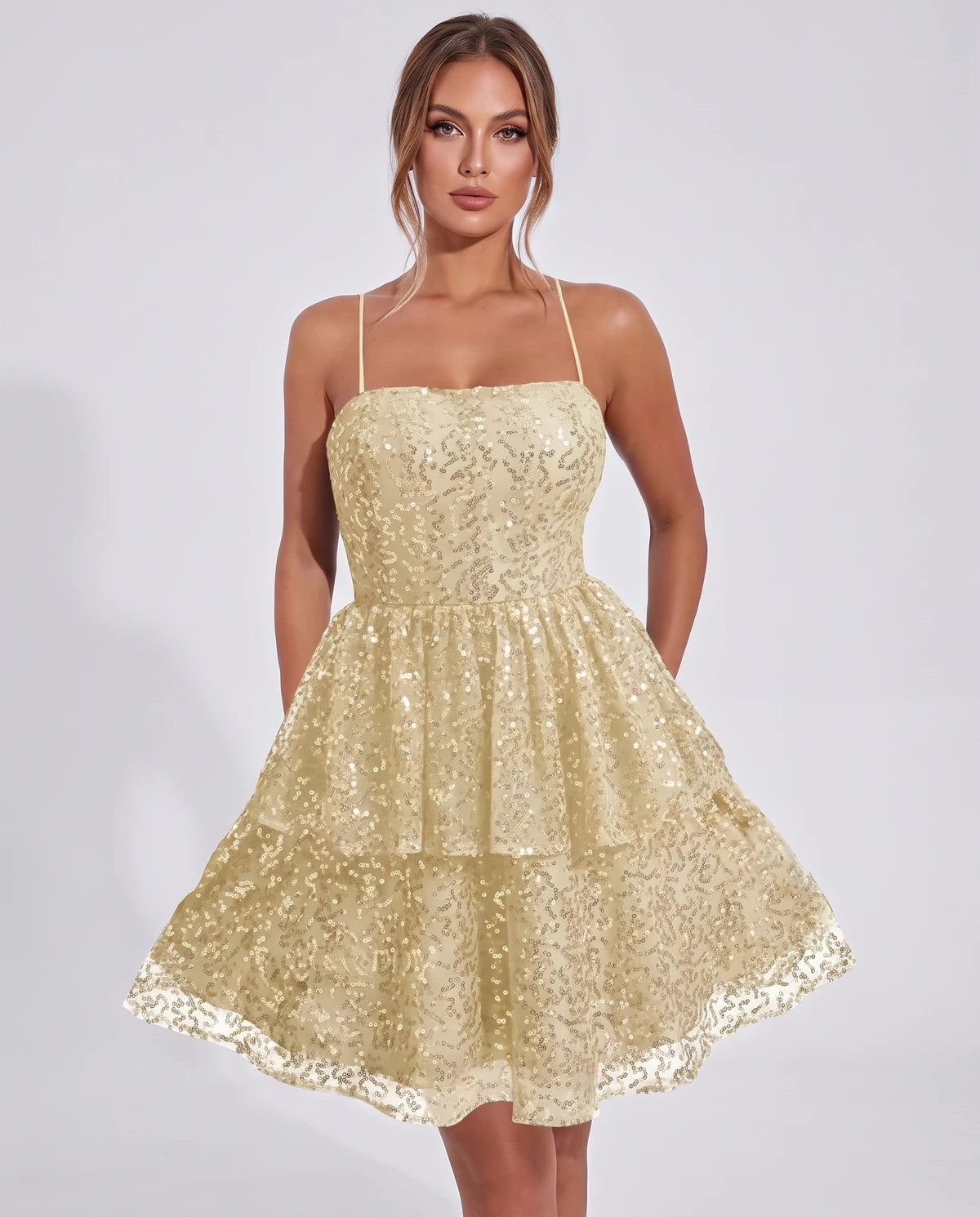 Pierrette Mini Dress — Champagne