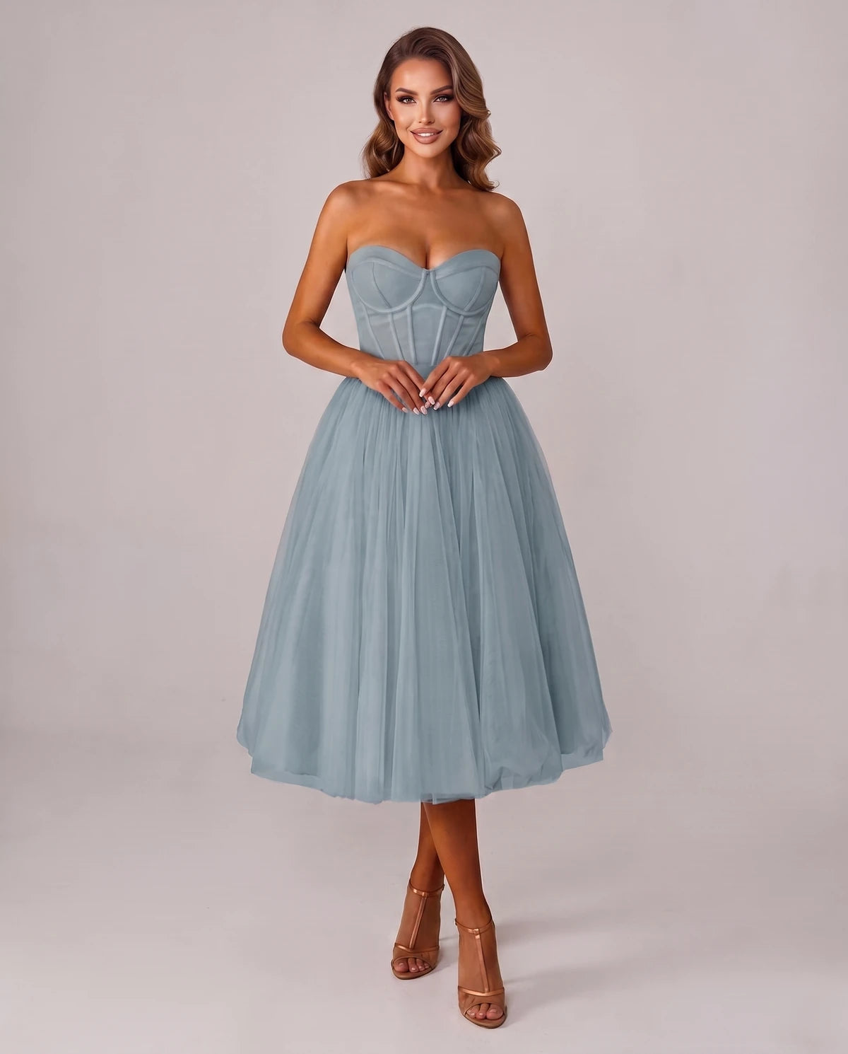 Pomona Midi Dresses — Dusty Blue | SKU: SD-38566-dustyblue-2,SD-38566-dustyblue-4,SD-38566-dustyblue-6,SD-38566-dustyblue-8,SD-38566-dustyblue-10,SD-38566-dustyblue-12,SD-38566-dustyblue-14,SD-38566-dustyblue-14W,SD-38566-dustyblue-16,SD-38566-dustyblue-16W,SD-38566-dustyblue-18W,SD-38566-dustyblue-20W
