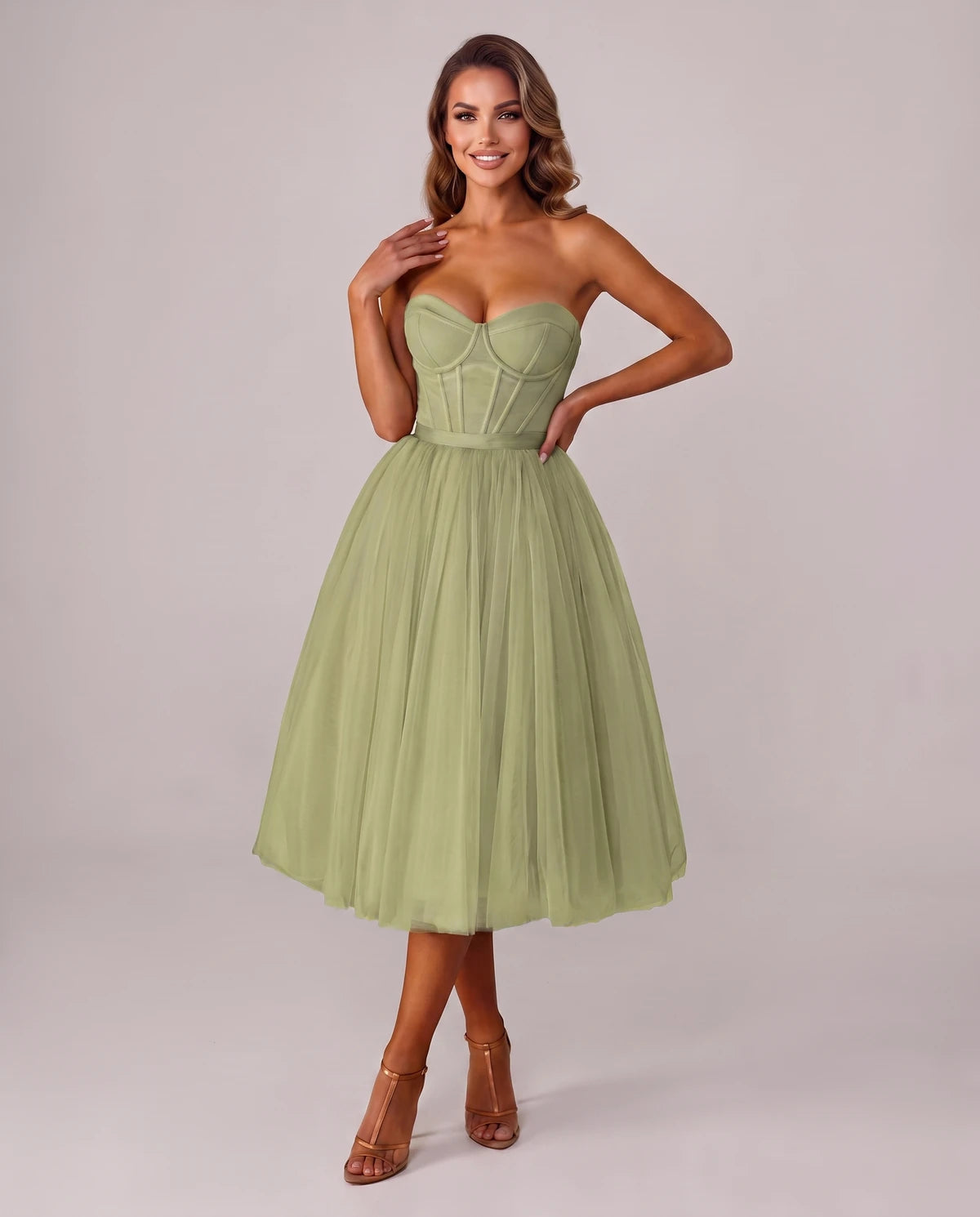 Pomona Midi Dresses — Sage Green | SKU: SD-38566-sagegreen-2,SD-38566-sagegreen-4,SD-38566-sagegreen-6,SD-38566-sagegreen-8,SD-38566-sagegreen-10,SD-38566-sagegreen-12,SD-38566-sagegreen-14,SD-38566-sagegreen-14W,SD-38566-sagegreen-16,SD-38566-sagegreen-16W,SD-38566-sagegreen-18W,SD-38566-sagegreen-20W