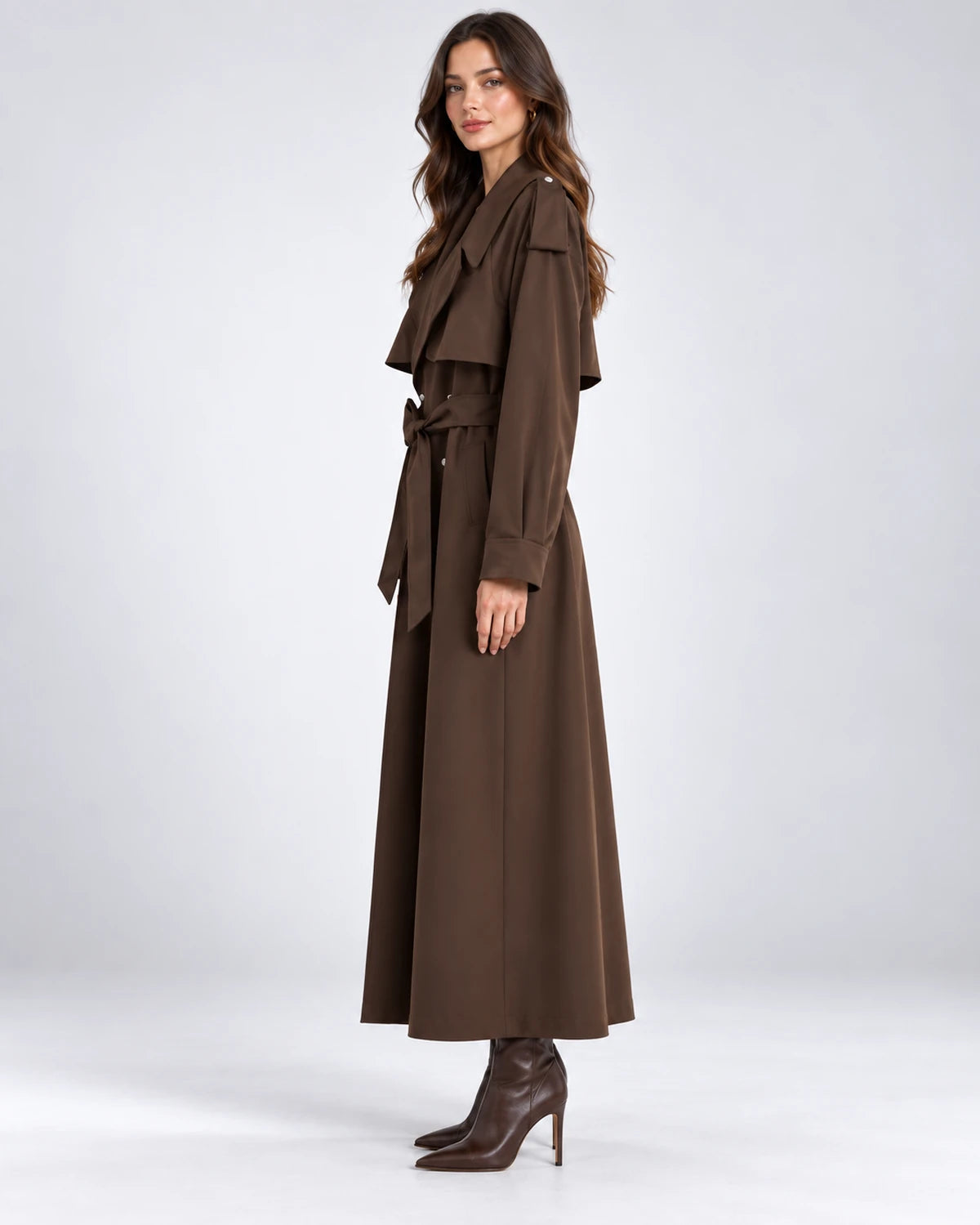 Portofino Coat — Brown | SKU: SD-90832-brown-XS,SD-90832-brown-S,SD-90832-brown-M,SD-90832-brown-L