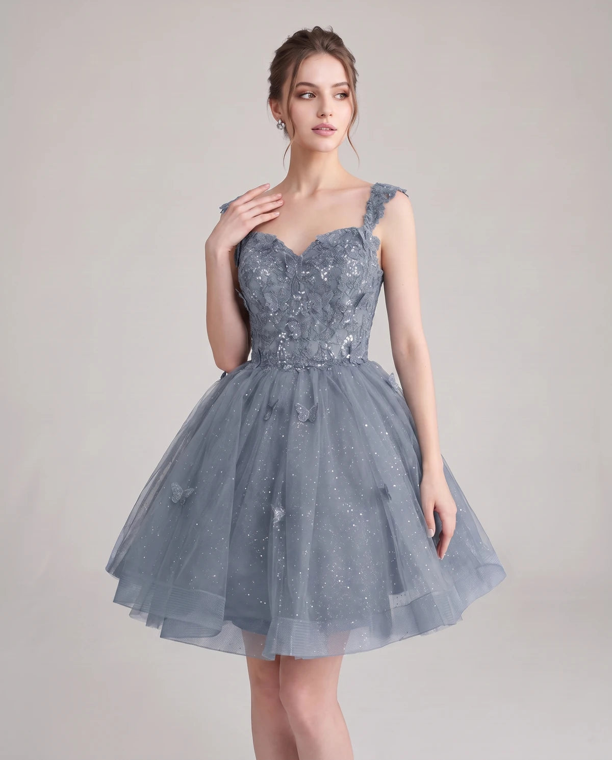 Quintessa Mini Dress — Dusty Blue | SKU: SD-50365-dustyblue-2,SD-50365-dustyblue-4,SD-50365-dustyblue-6,SD-50365-dustyblue-8,SD-50365-dustyblue-10,SD-50365-dustyblue-12,SD-50365-dustyblue-14,SD-50365-dustyblue-16,SD-50365-dustyblue-16W,SD-50365-dustyblue-18W,SD-50365-dustyblue-20W,SD-50365-dustyblue-22W