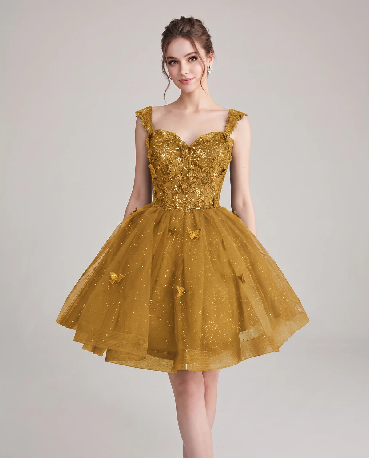 Quintessa Mini Dress — Gold