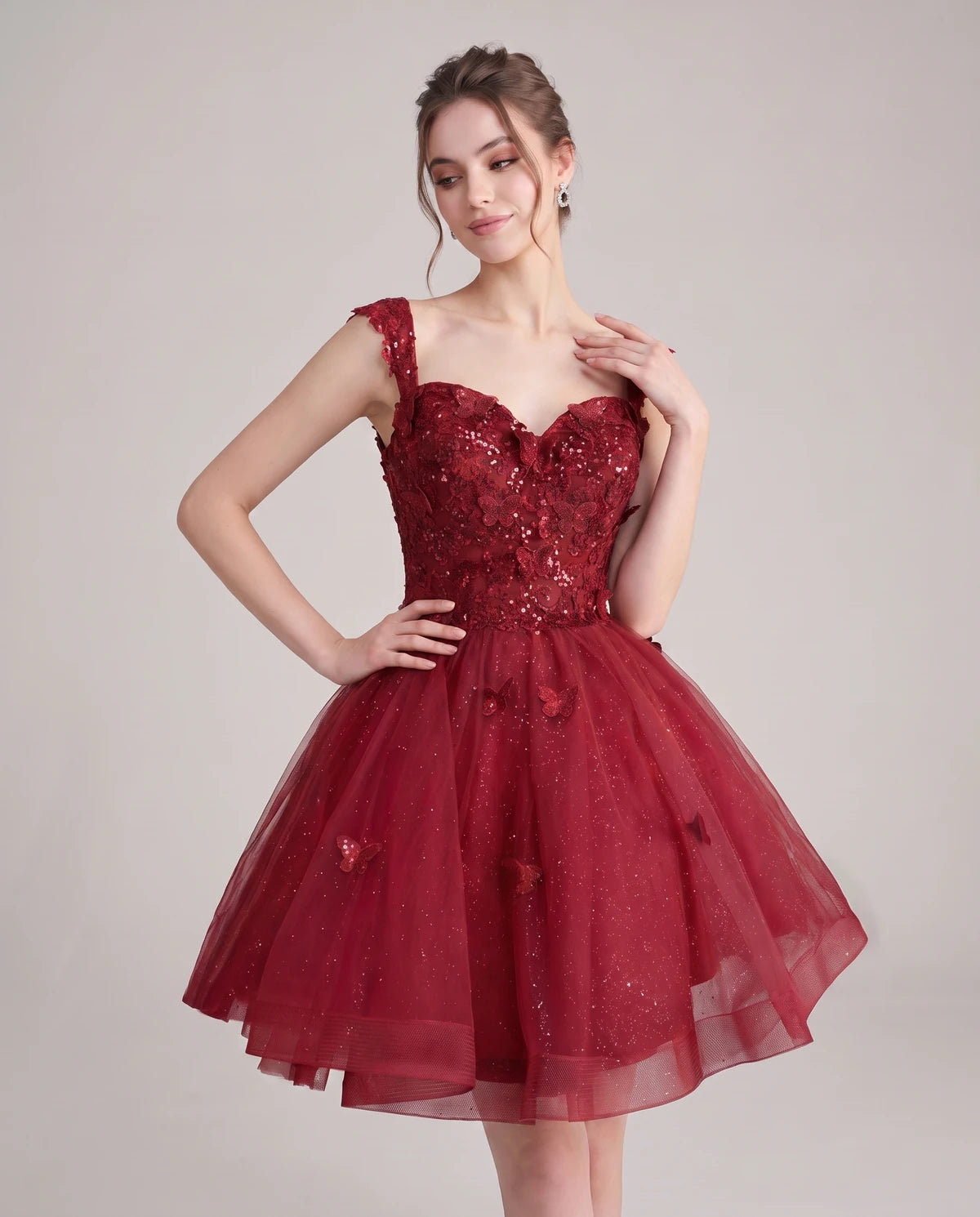 Quintessa Mini Dress — Red | SKU: SD-50365-red-2,SD-50365-red-4,SD-50365-red-6,SD-50365-red-8,SD-50365-red-10,SD-50365-red-12,SD-50365-red-14,SD-50365-red-16,SD-50365-red-16W,SD-50365-red-18W,SD-50365-red-20W,SD-50365-red-22W