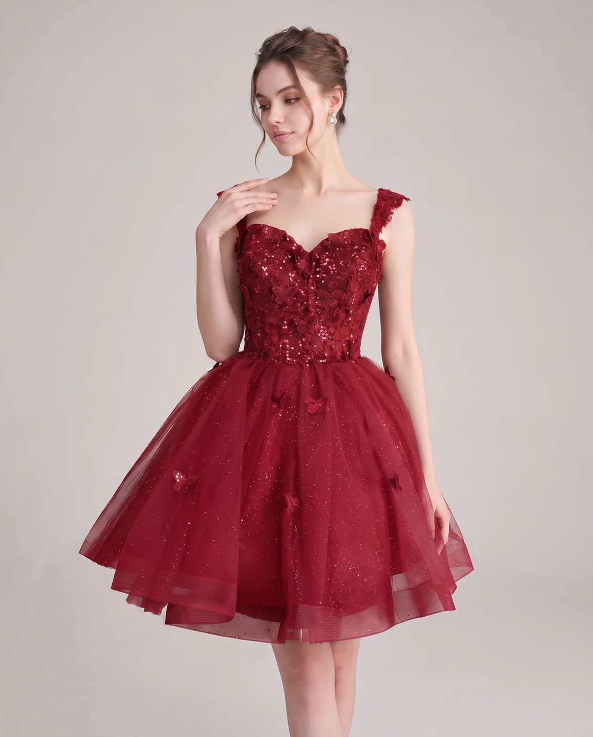 Quintessa Mini Dress — Red | SKU: SD-50365-red-2,SD-50365-red-4,SD-50365-red-6,SD-50365-red-8,SD-50365-red-10,SD-50365-red-12,SD-50365-red-14,SD-50365-red-16,SD-50365-red-16W,SD-50365-red-18W,SD-50365-red-20W,SD-50365-red-22W
