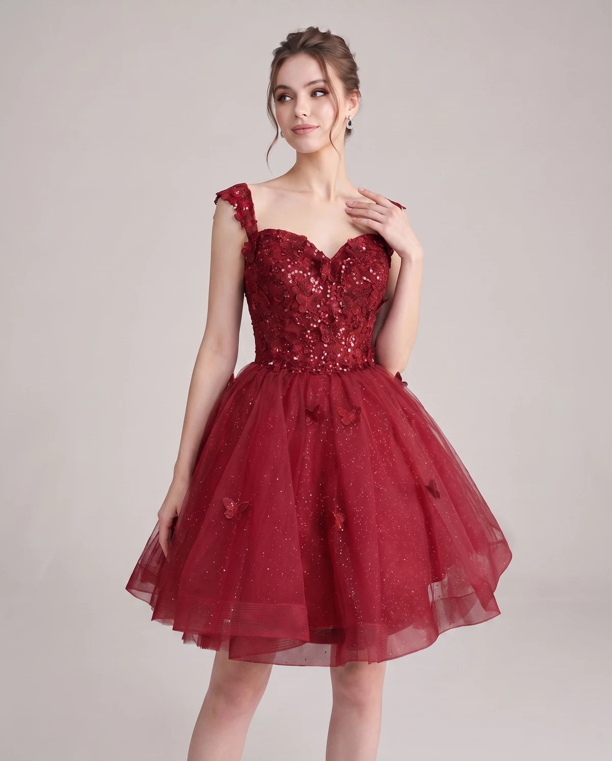 Quintessa Mini Dress — Red | SKU: SD-50365-red-2,SD-50365-red-4,SD-50365-red-6,SD-50365-red-8,SD-50365-red-10,SD-50365-red-12,SD-50365-red-14,SD-50365-red-16,SD-50365-red-16W,SD-50365-red-18W,SD-50365-red-20W,SD-50365-red-22W