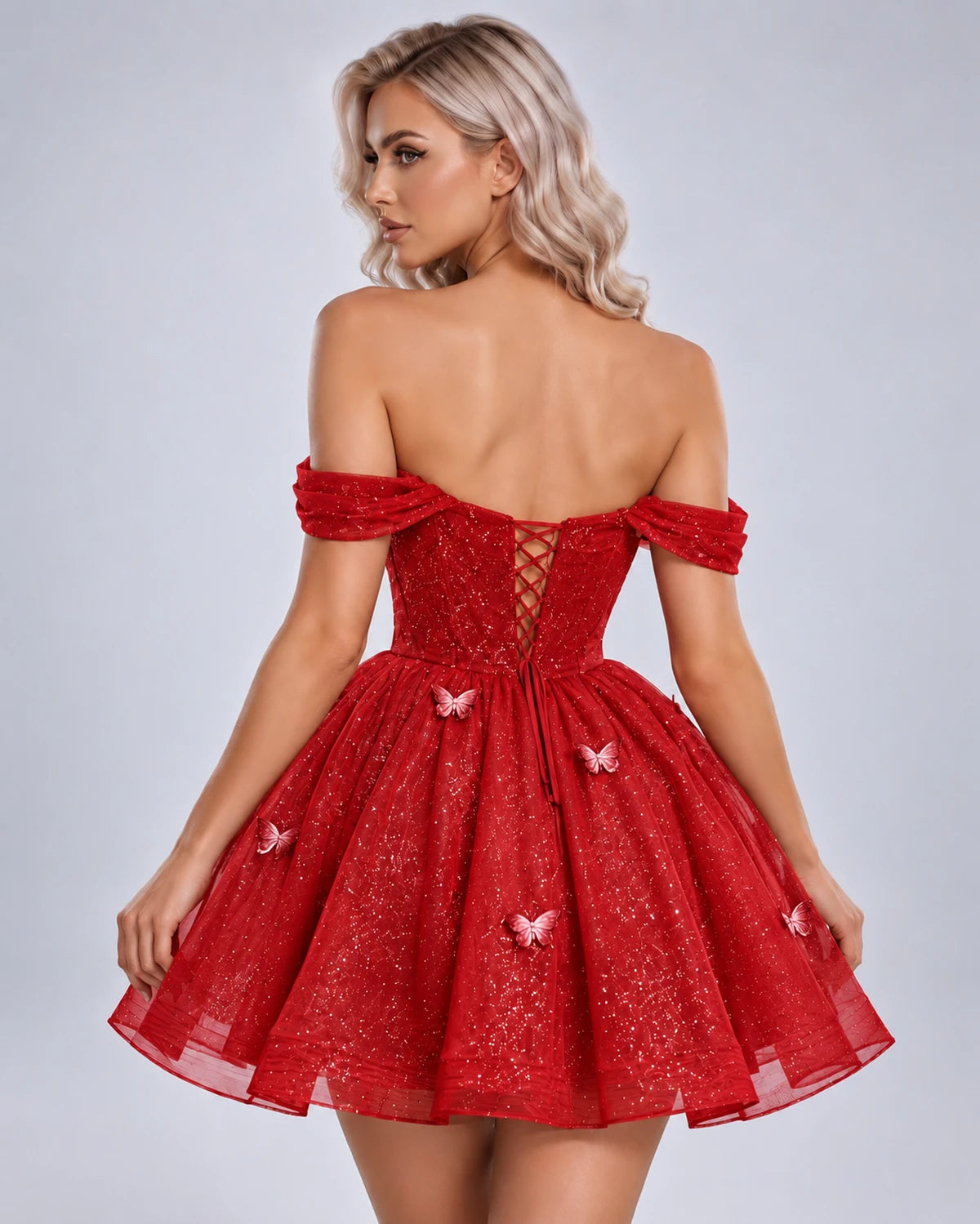 Quiterie Mini Dress — Red | SKU: SD-28995-red-2,SD-28995-red-4,SD-28995-red-6,SD-28995-red-8,SD-28995-red-10,SD-28995-red-12,SD-28995-red-14,SD-28995-red-14W,SD-28995-red-16,SD-28995-red-16W,SD-28995-red-18W,SD-28995-red-20W
