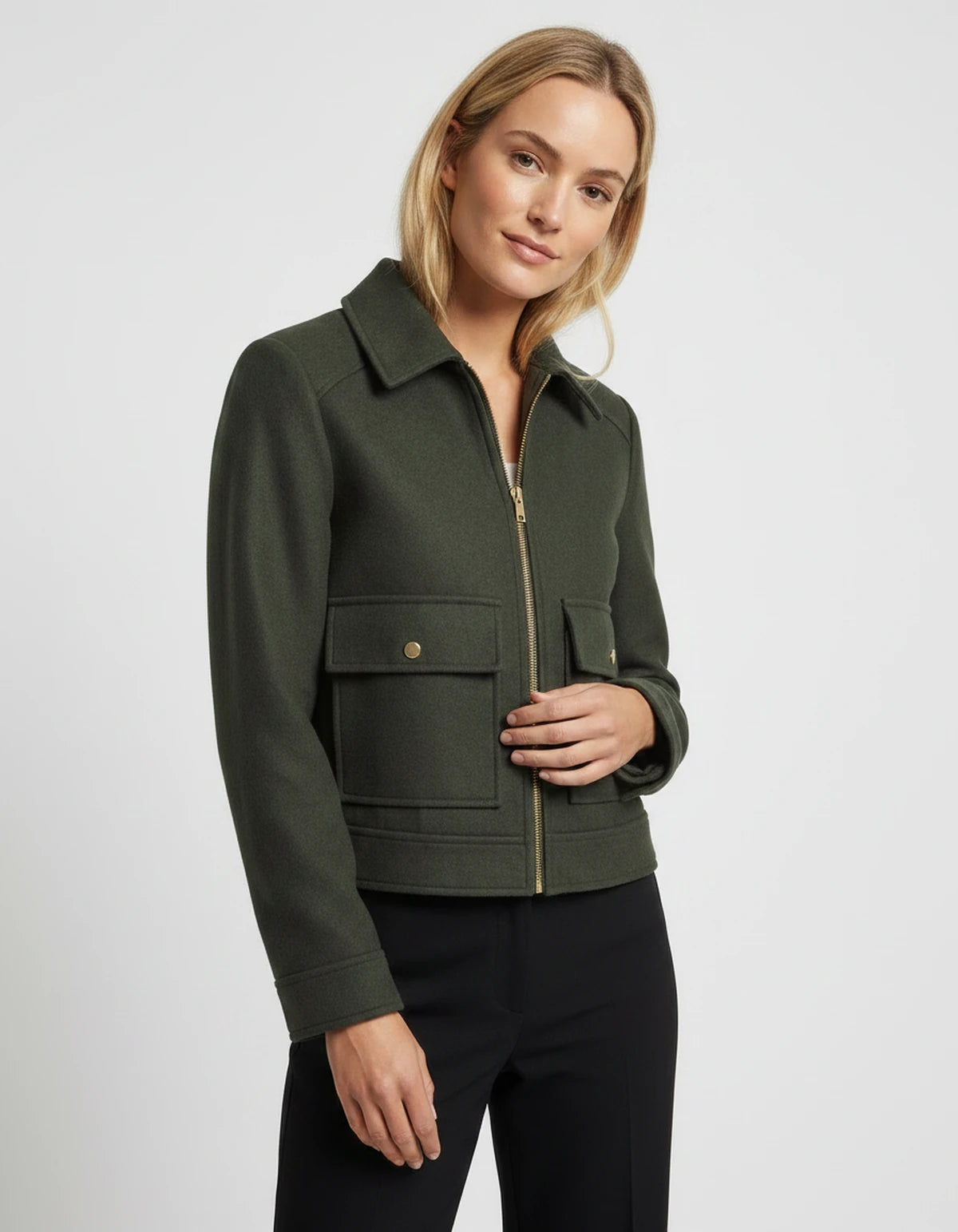 Renata Coat — Deep Green | SKU: SD-61856-deepgreen-XS,SD-61856-deepgreen-S,SD-61856-deepgreen-M,SD-61856-deepgreen-L