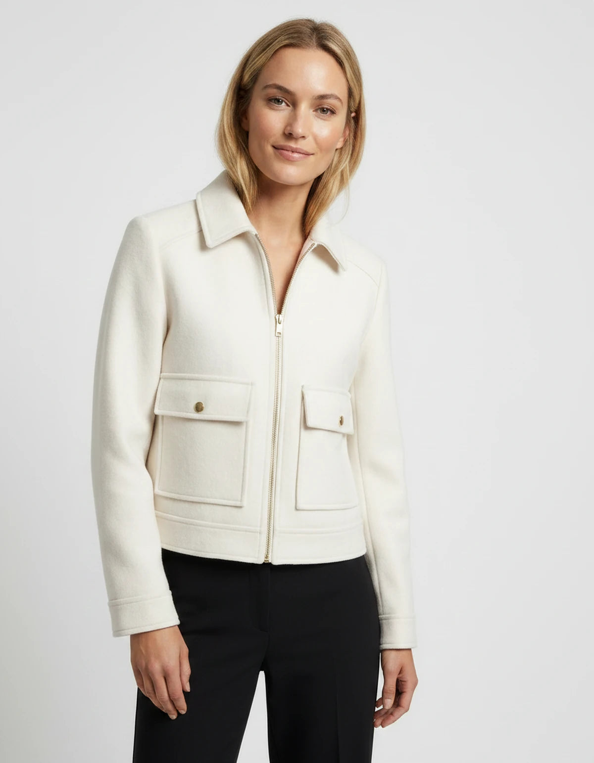 Renata Coat — White | SKU: SD-61856-white-XS,SD-61856-white-S,SD-61856-white-M,SD-61856-white-L