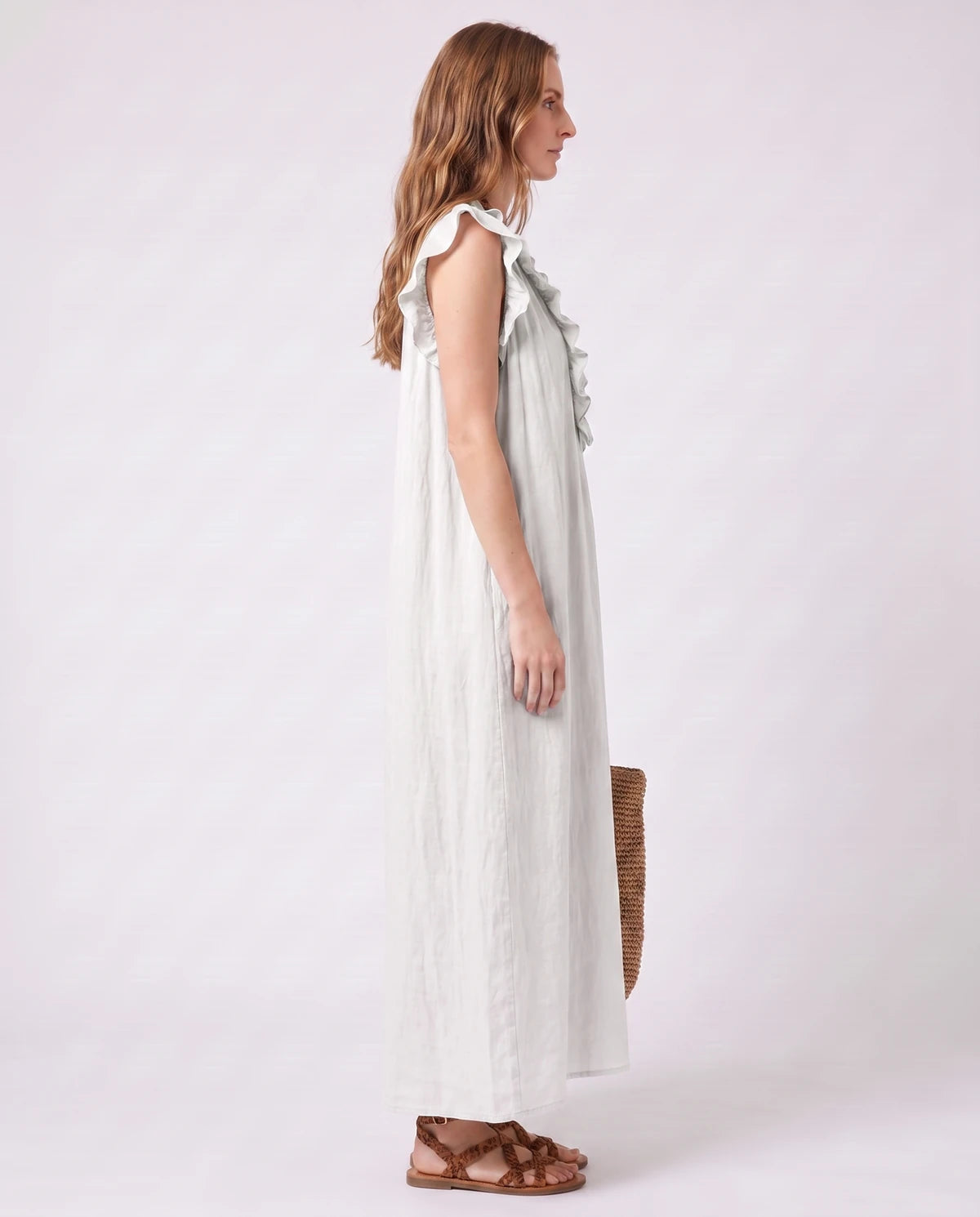 Rosanne Midi Dresses — White | SKU: SD-04996-white-XS,SD-04996-white-S,SD-04996-white-M,SD-04996-white-L,SD-04996-white-XL,SD-04996-white-2XL