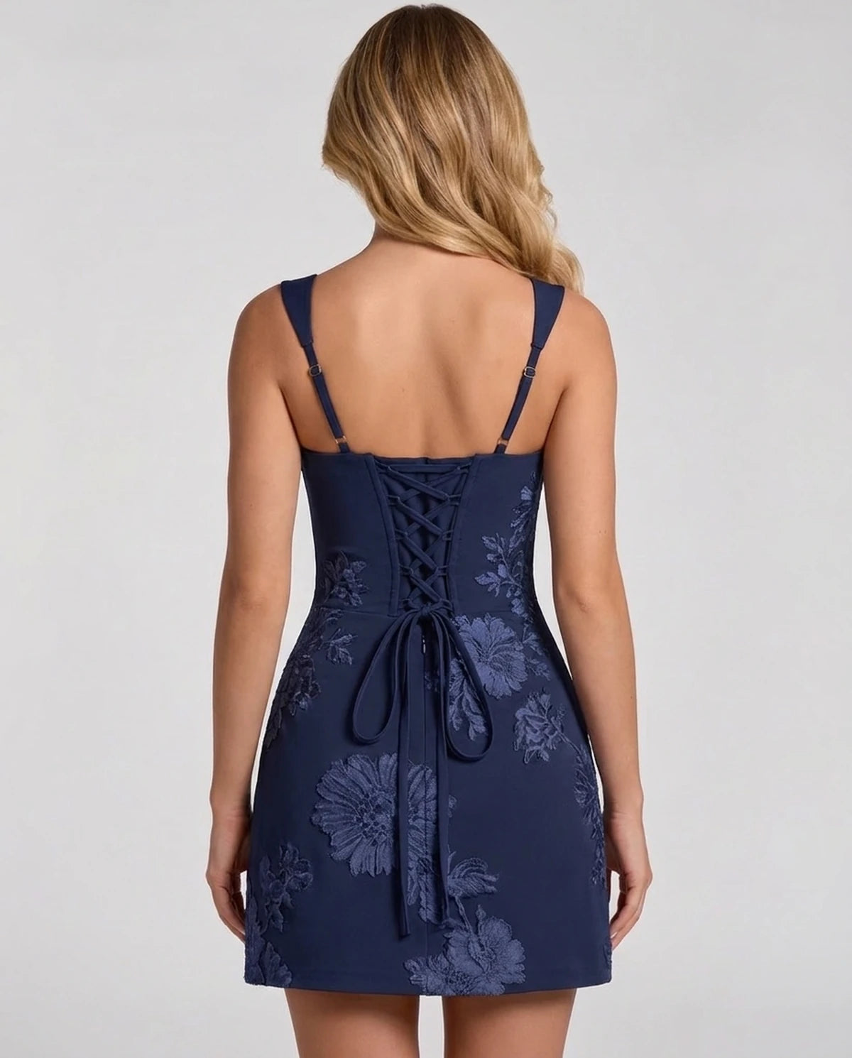 Rousseline Mini Dress — Navy | SKU: SD-15835-navy-2,SD-15835-navy-4,SD-15835-navy-6,SD-15835-navy-8,SD-15835-navy-10,SD-15835-navy-12,SD-15835-navy-14,SD-15835-navy-16,SD-15835-navy-16W,SD-15835-navy-18W,SD-15835-navy-20W,SD-15835-navy-22W