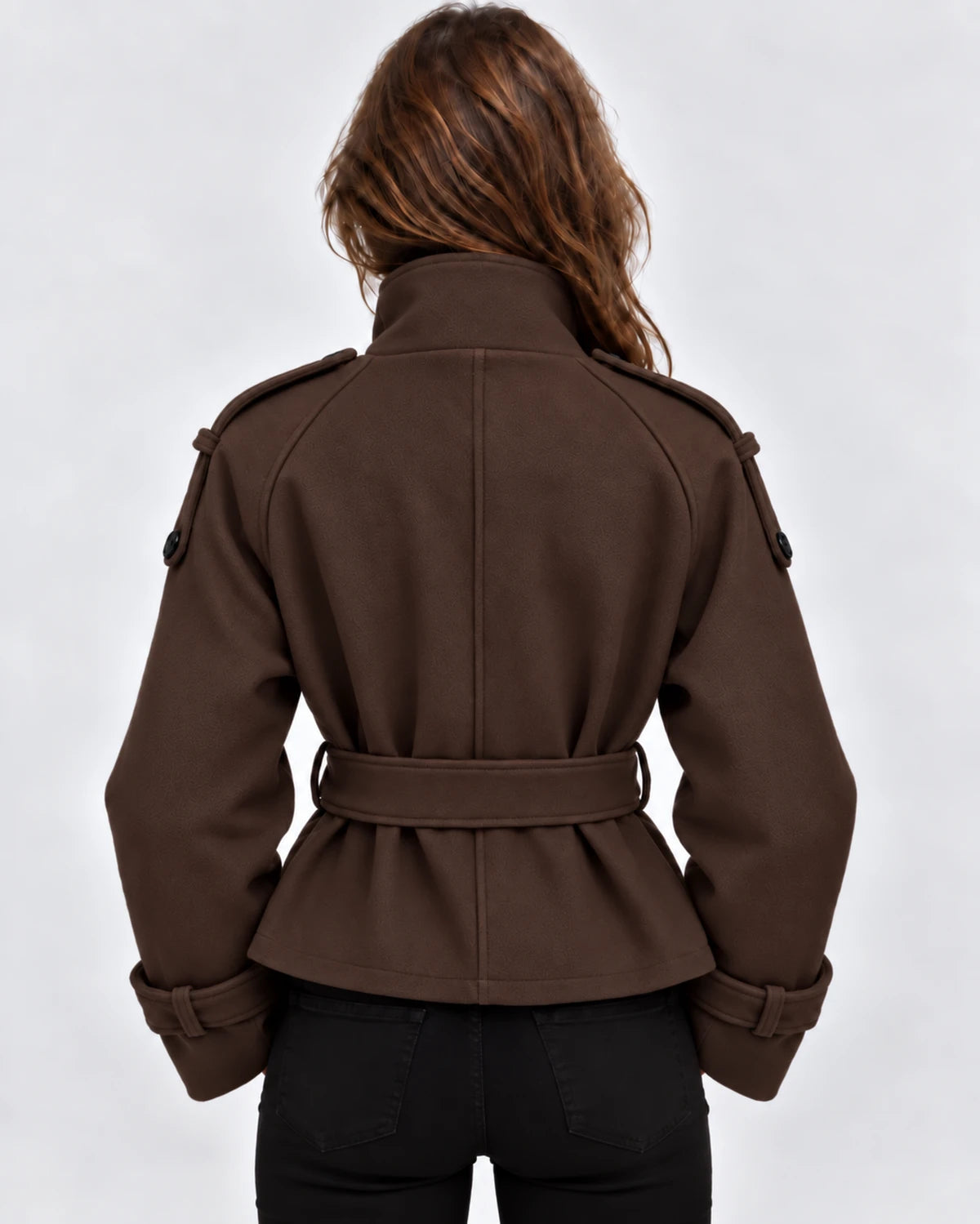 Salvia Coat — Brown | SKU: SD-73094-brown-XS,SD-73094-brown-S,SD-73094-brown-M,SD-73094-brown-L