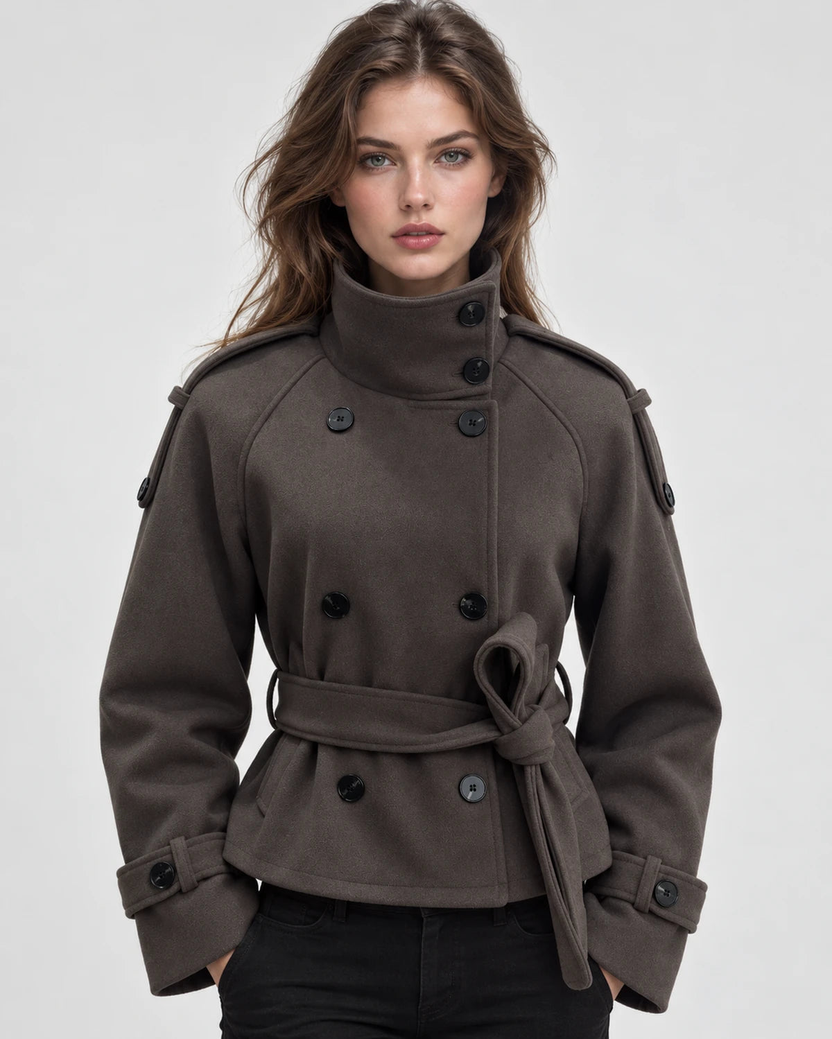 Salvia Coat — Light brown