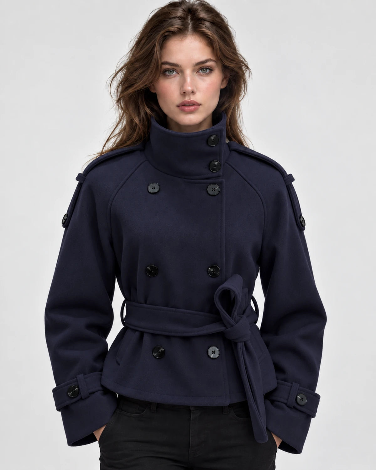 Salvia Coat — Navy