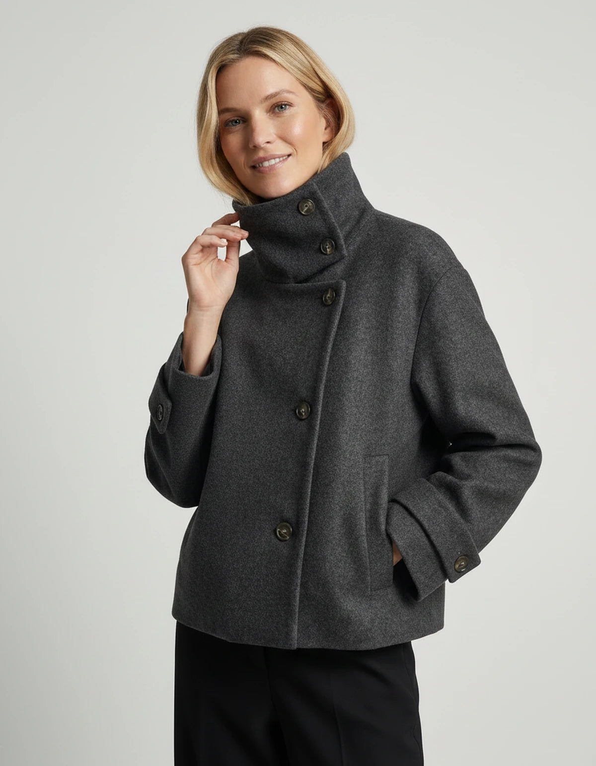 Sidonie Coat — Gray | SKU: SD-11311-gray-XS,SD-11311-gray-S,SD-11311-gray-M,SD-11311-gray-L