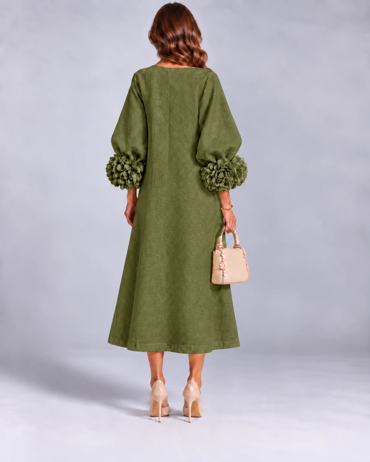 Sirena Midi Dresses — Green | SKU: SD-34033-green-XS,SD-34033-green-S,SD-34033-green-M,SD-34033-green-L,SD-34033-green-XL,SD-34033-green-2XL