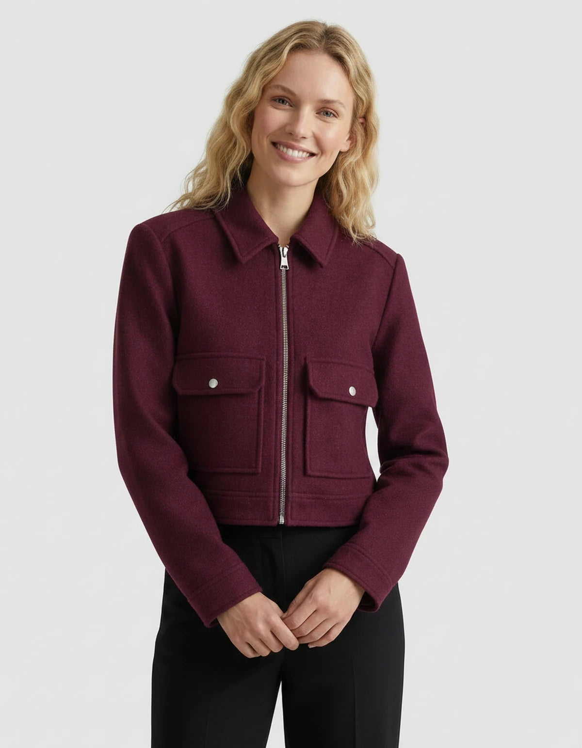 Solstice Coat — Burgundy | SKU: SD-90967-burgundy-XS,SD-90967-burgundy-S,SD-90967-burgundy-M,SD-90967-burgundy-L,SD-90967-burgundy-XL