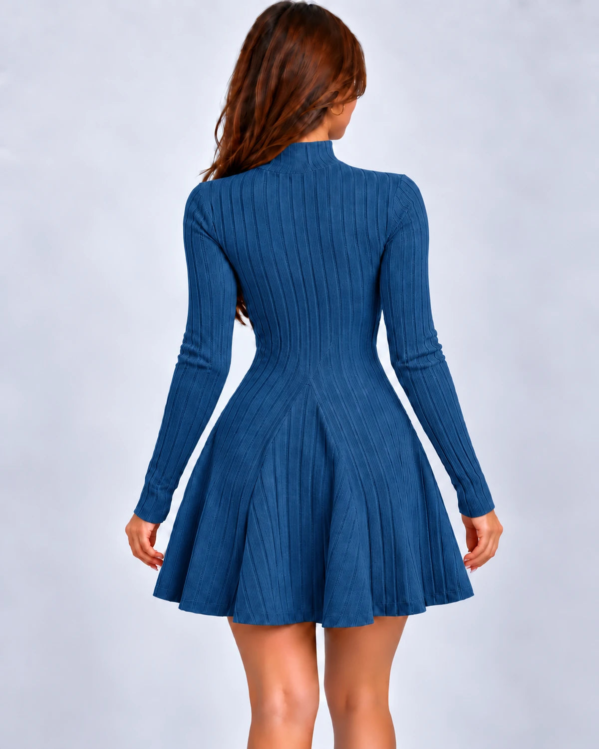 Sophronia Mini Dress — Blue | SKU: SD-08666-blue-XS,SD-08666-blue-S,SD-08666-blue-M,SD-08666-blue-L,SD-08666-blue-XL,SD-08666-blue-2XL