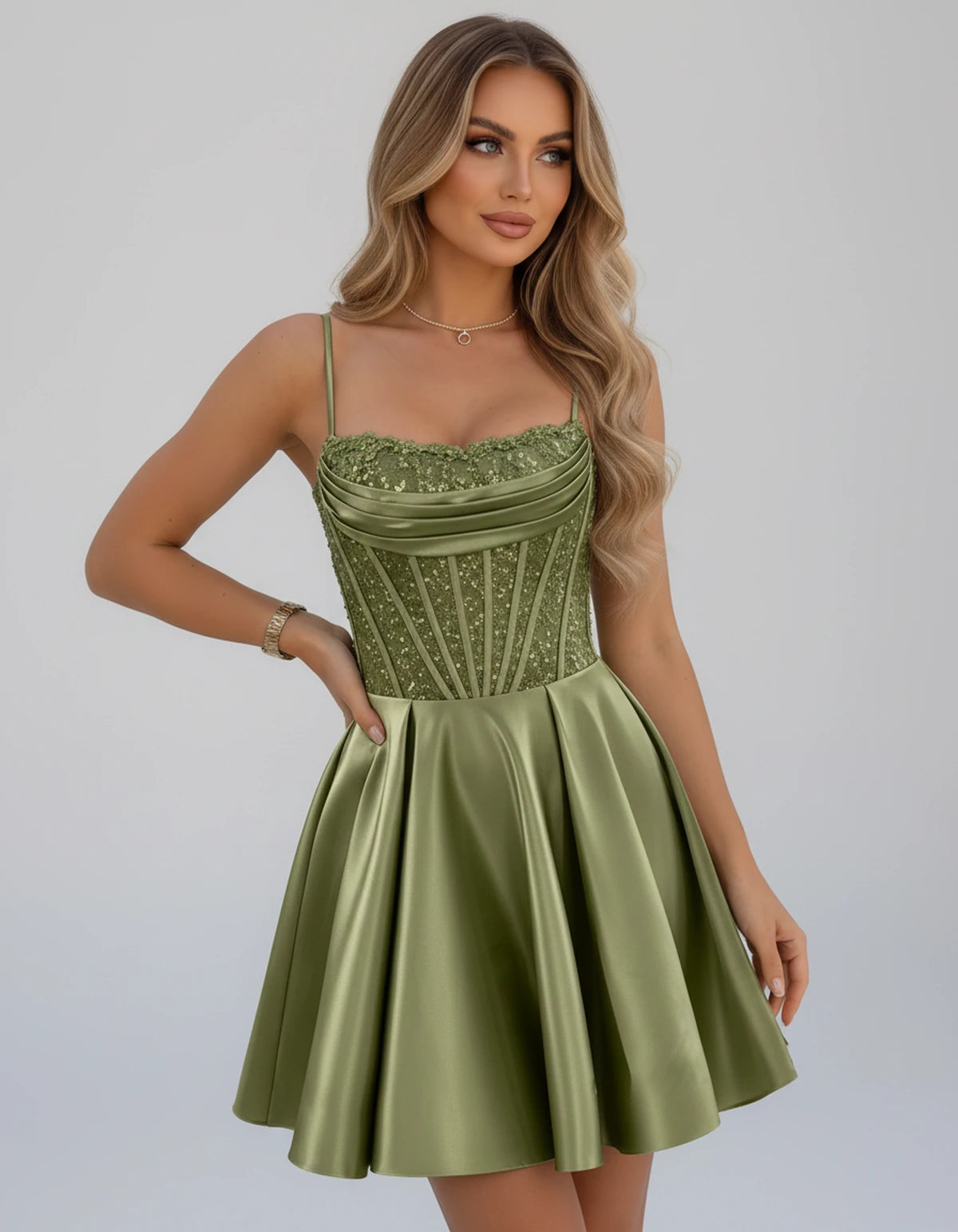 Sorbonne Mini Dress — Dusty Sage | SKU: SD-93312-dustysage-2,SD-93312-dustysage-4,SD-93312-dustysage-6,SD-93312-dustysage-8,SD-93312-dustysage-10,SD-93312-dustysage-12,SD-93312-dustysage-14,SD-93312-dustysage-16,SD-93312-dustysage-16W,SD-93312-dustysage-18W,SD-93312-dustysage-20W,SD-93312-dustysage-22W