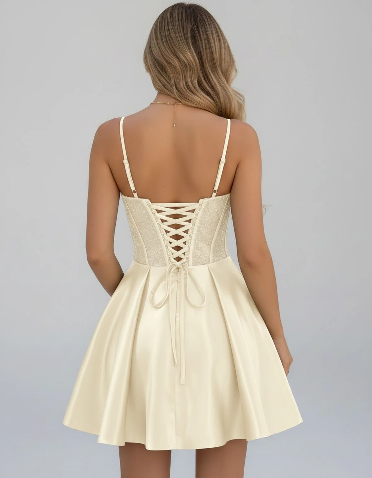 Sorbonne Mini Dress — Ivory | SKU: SD-93312-ivory-2,SD-93312-ivory-4,SD-93312-ivory-6,SD-93312-ivory-8,SD-93312-ivory-10,SD-93312-ivory-12,SD-93312-ivory-14,SD-93312-ivory-16,SD-93312-ivory-16W,SD-93312-ivory-18W,SD-93312-ivory-20W,SD-93312-ivory-22W