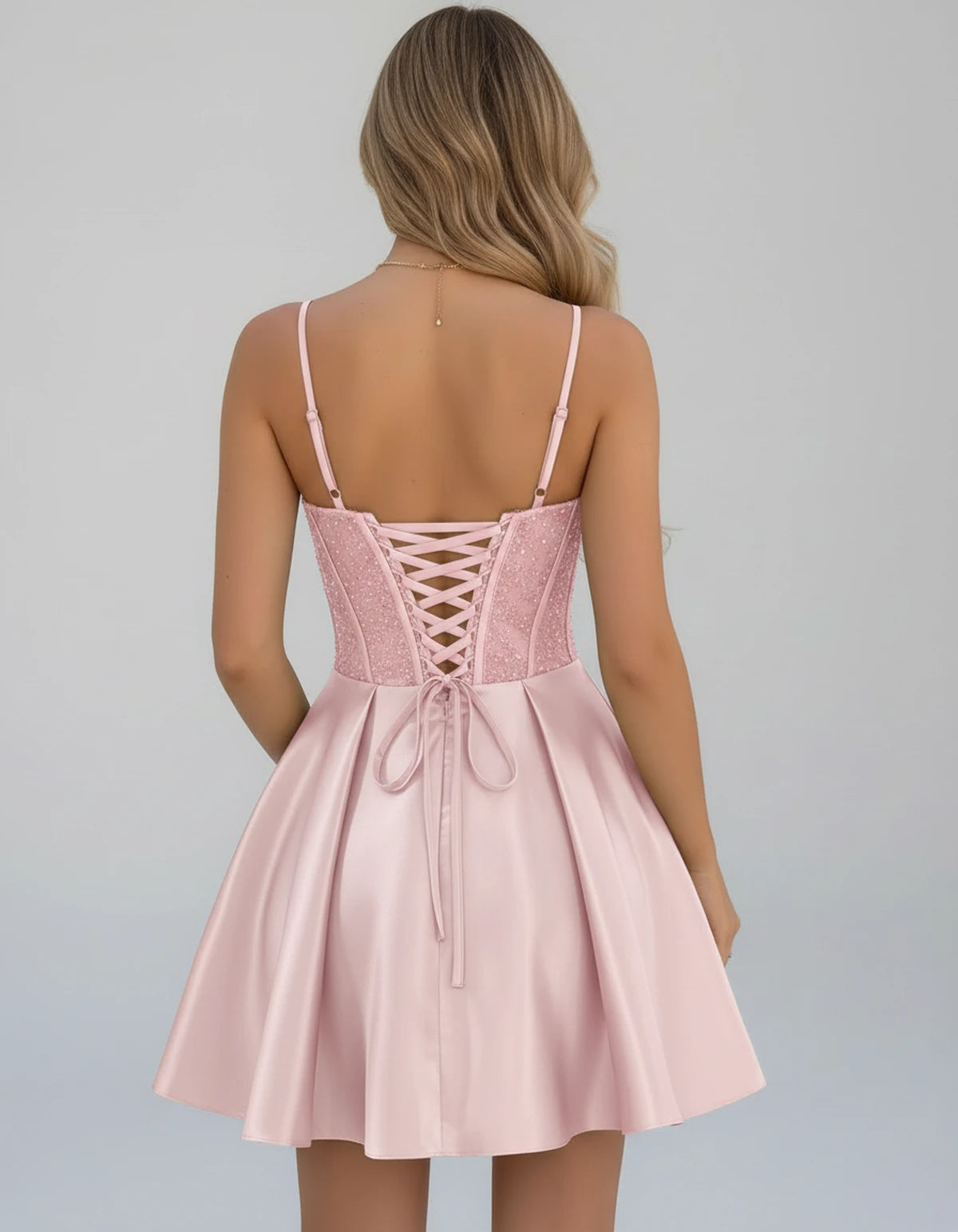 Sorbonne Mini Dress — Pink | SKU: SD-93312-pink-2,SD-93312-pink-4,SD-93312-pink-6,SD-93312-pink-8,SD-93312-pink-10,SD-93312-pink-12,SD-93312-pink-14,SD-93312-pink-16,SD-93312-pink-16W,SD-93312-pink-18W,SD-93312-pink-20W,SD-93312-pink-22W