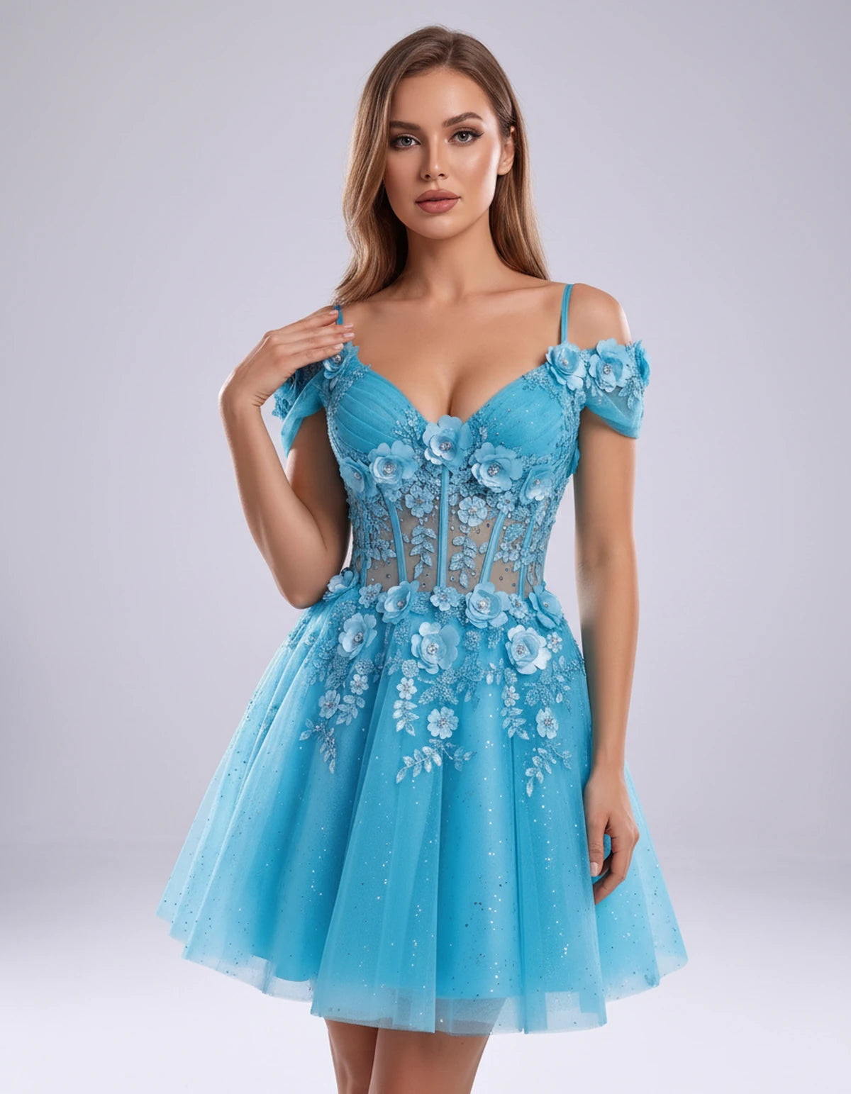 Sorrento Mini Dress — Blue | SKU: SD-31432-blue-2,SD-31432-blue-4,SD-31432-blue-6,SD-31432-blue-8,SD-31432-blue-10,SD-31432-blue-12,SD-31432-blue-14,SD-31432-blue-16,SD-31432-blue-16W,SD-31432-blue-18W,SD-31432-blue-20W,SD-31432-blue-22W